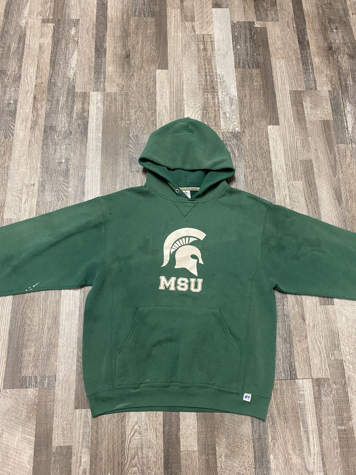 Vintage 90’s Russell MSU Michigan Spartans College Football Hoodie Size US M / EU 48-50 / 2 - 3 Thumbnail