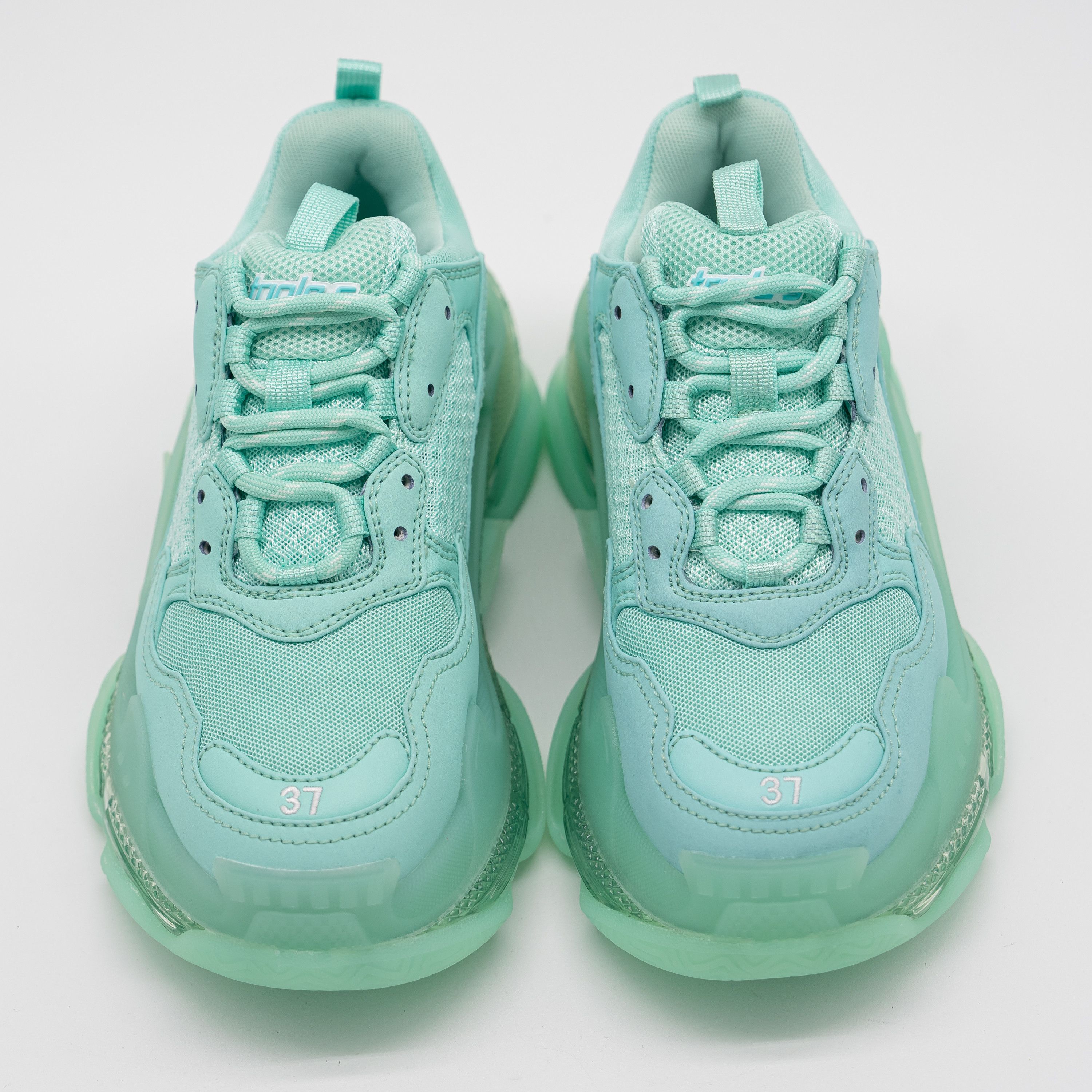 Balenciaga 37 EU / 7 US Balenciaga Triple S Sneakers Mint Green Size US 7 / IT 37 - 3 Thumbnail