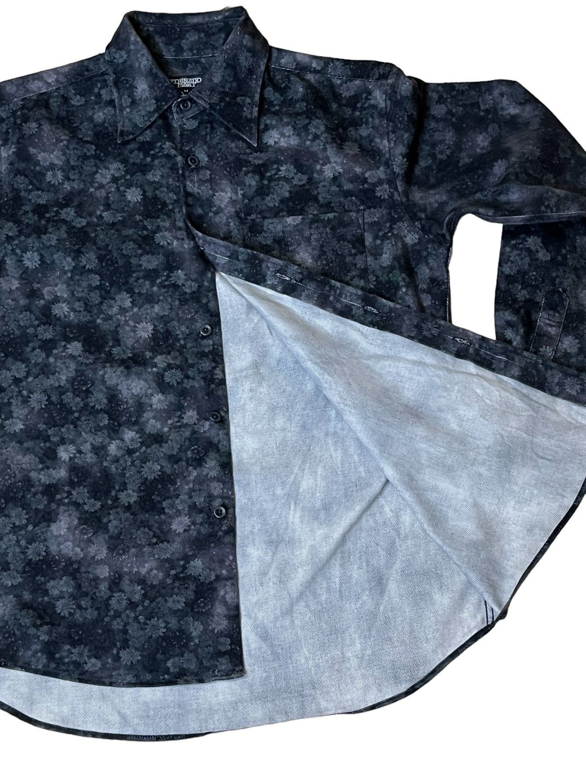 Tornado Mart VINTAGE TORNADO MART SPLASH BLEACH BUTTON UPS DENIM SHIRT Size US M / EU 48-50 / 2 - 4 Thumbnail