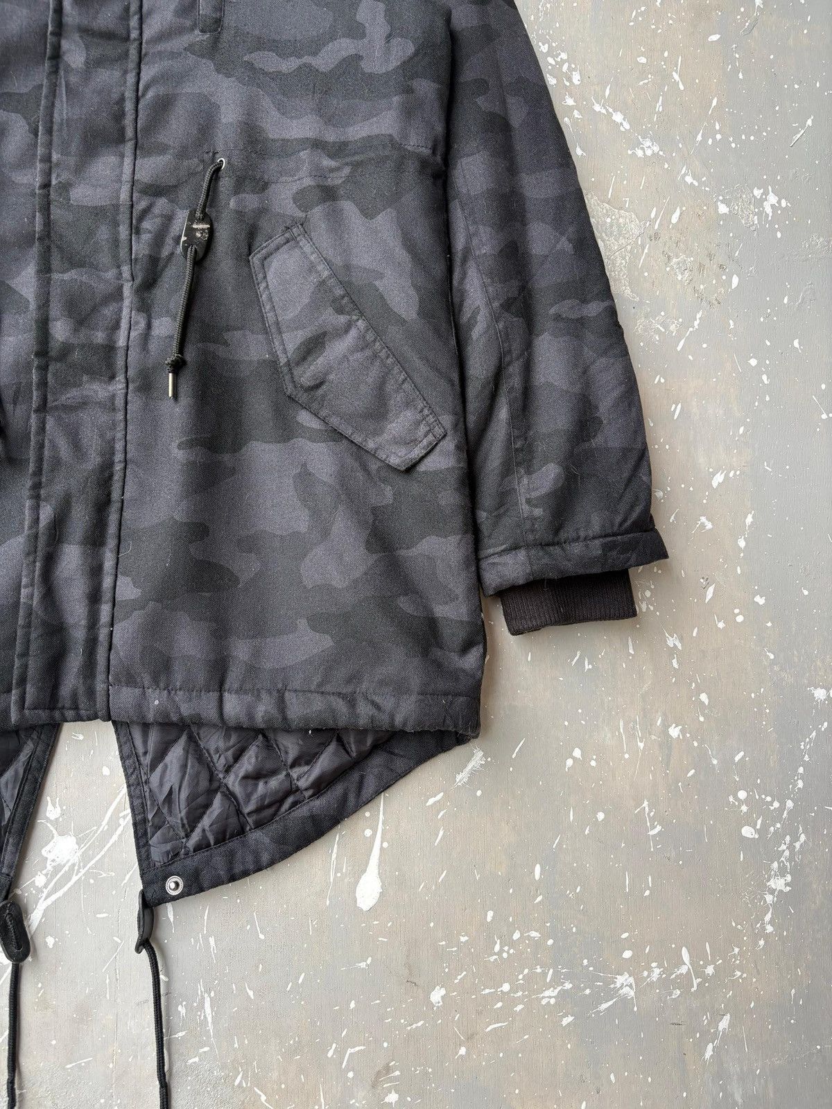 Issey Miyake Tete Homme by Issey Miyake Black Camo Tactical Parka Jacket Size US M / EU 48-50 / 2 - 6 Thumbnail
