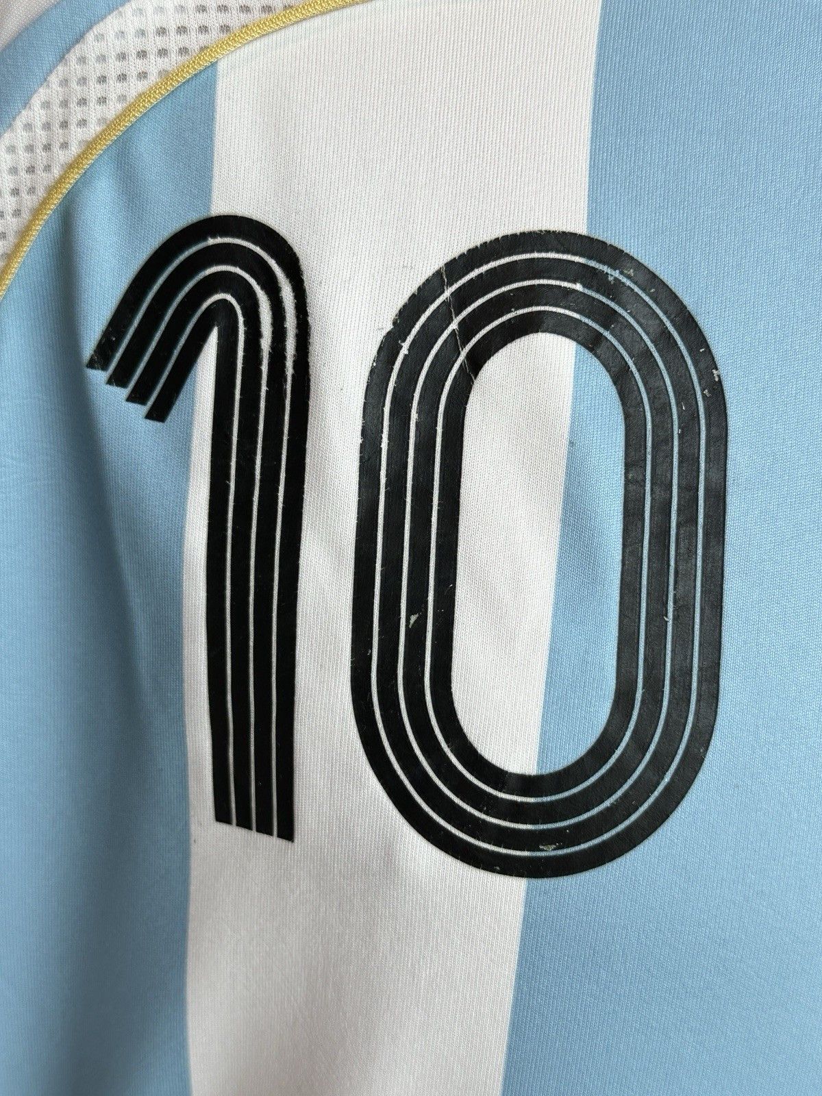 Adidas Vintage Argentina 2006/2007 Home Jersey Soccer Riquelme Size US XL / EU 56 / 4 - 12 Thumbnail