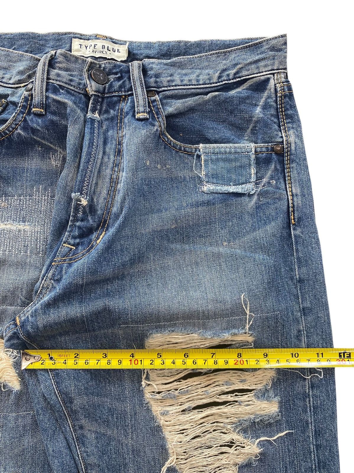 Avirex Avirex Distressed Patch Work Style Straight Leg Jeans Size US 30 / EU 46 - 7 Thumbnail