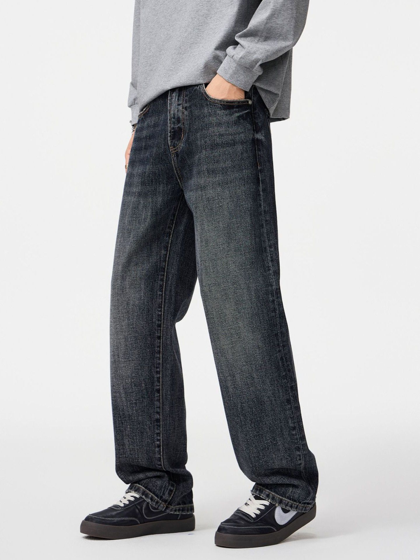 Japanese Brand Men's Cleanfit American Retro Washed Loose Straight Jeans Size US 32 / EU 48 - 3 Thumbnail