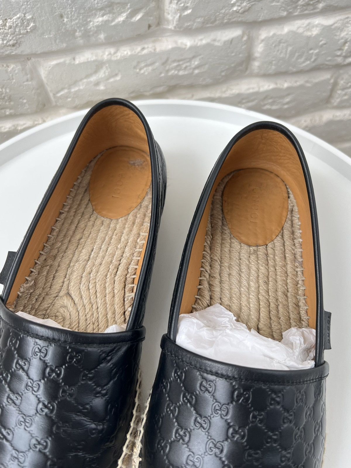 Gucci Gucci GG Monogram Black Leather Espadrilles Shoes Size US 8 / EU 41 - 8 Thumbnail