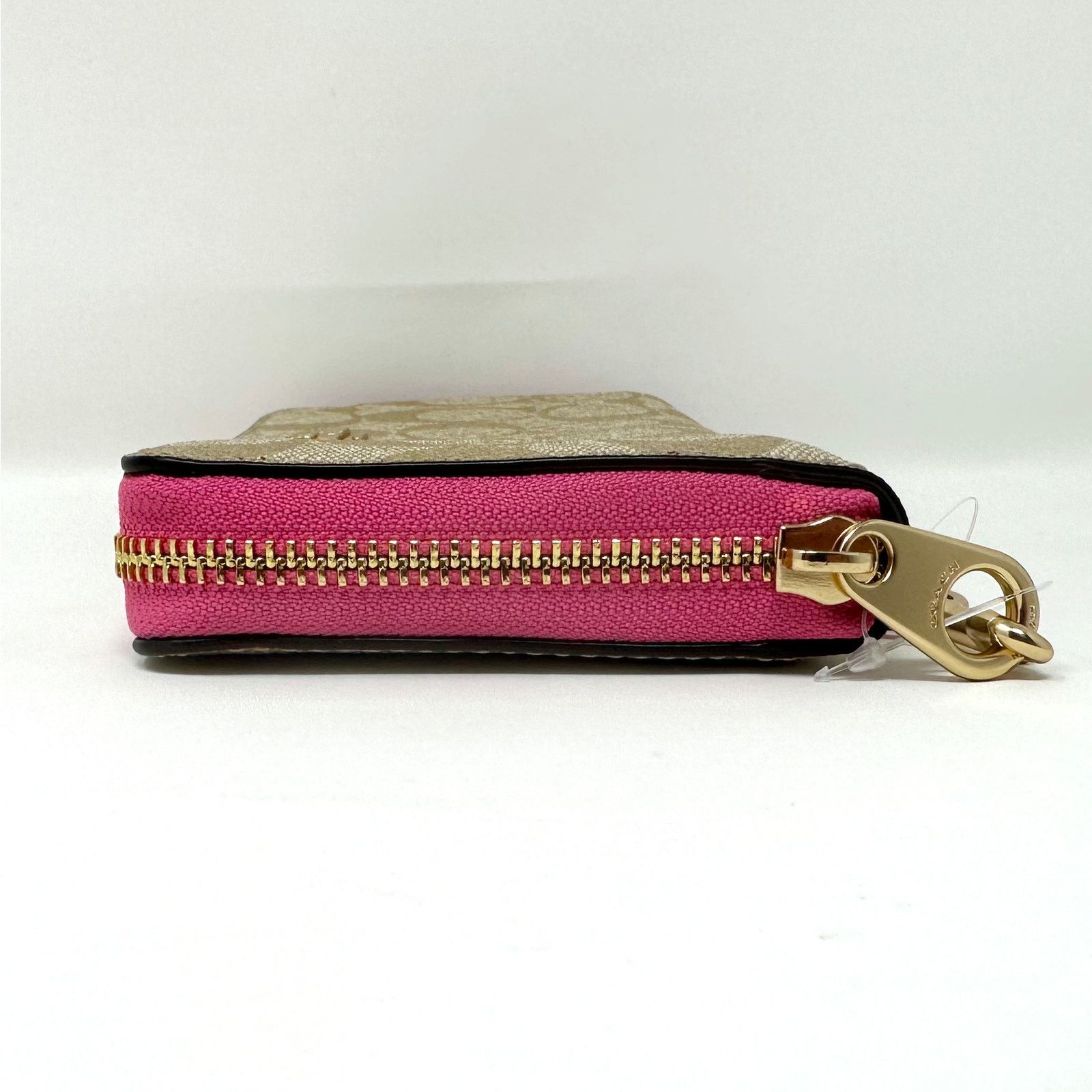 Coach Coach Long Zip Around Wallet in Signature Canvas Khaki C4452 Size ONE SIZE - 3 Thumbnail