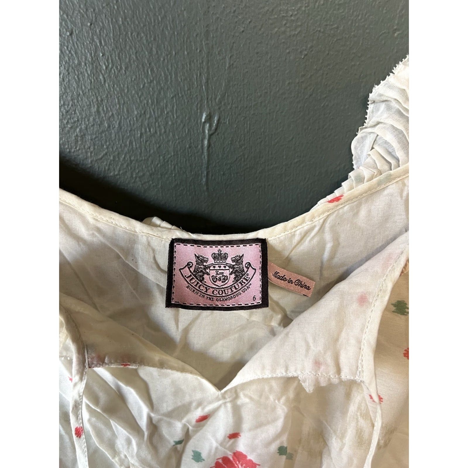 Juicy Couture Juicy Couture Blouse Womens Sleeveless White Floral Pattern Size 6 Size M / US 6-8 / IT 42-44 - 3 Thumbnail