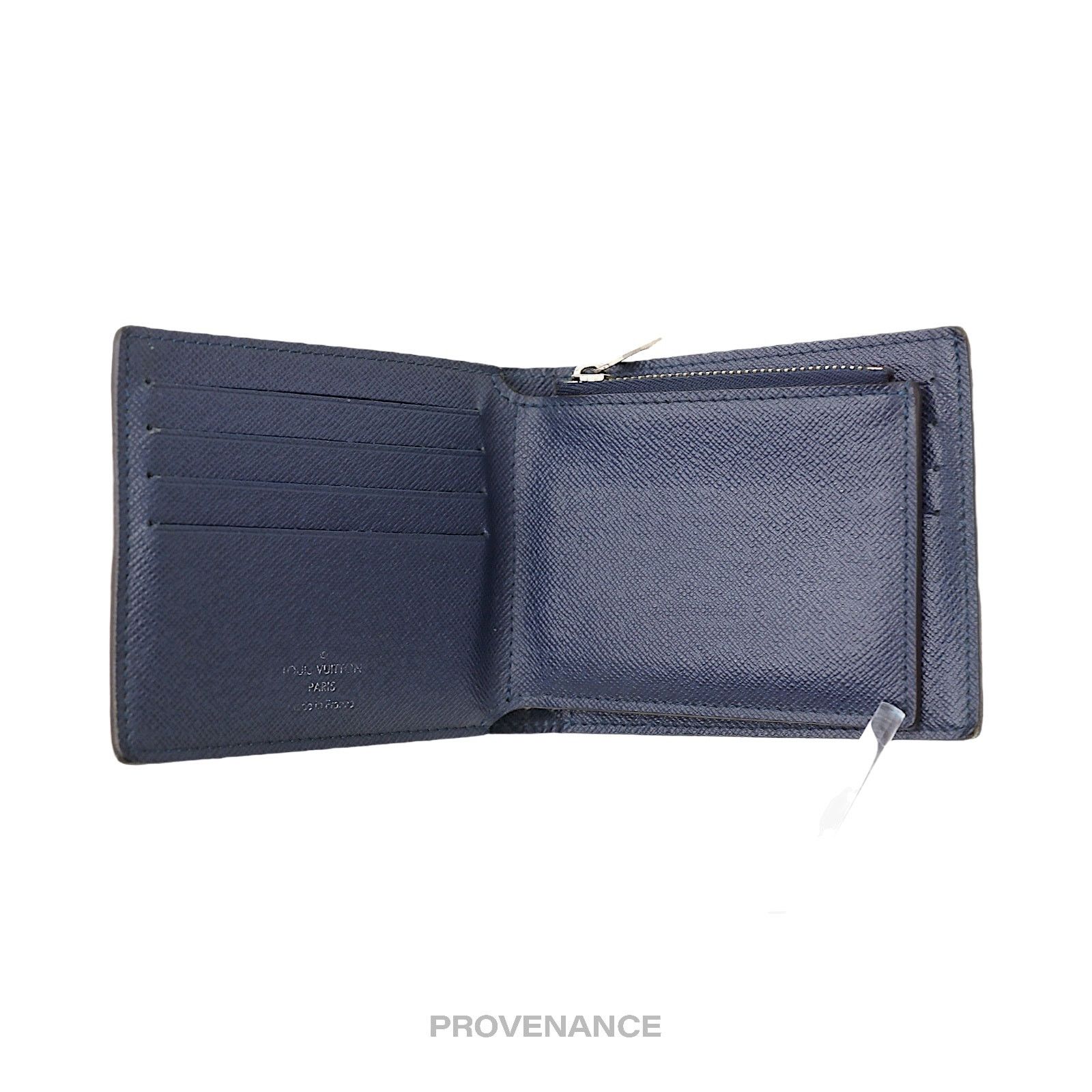 🔴 Louis Vuitton Amerigo Wallet - Navy Blue Taiga Leather