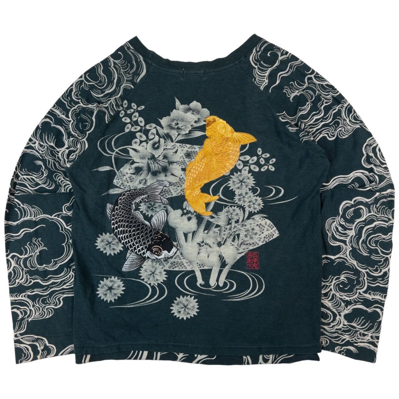 Other Vintage Kara Kuri Koi Fish Long Sleeve T Shirt Size M Size US M / EU 48-50 / 2 - 1 Thumbnail