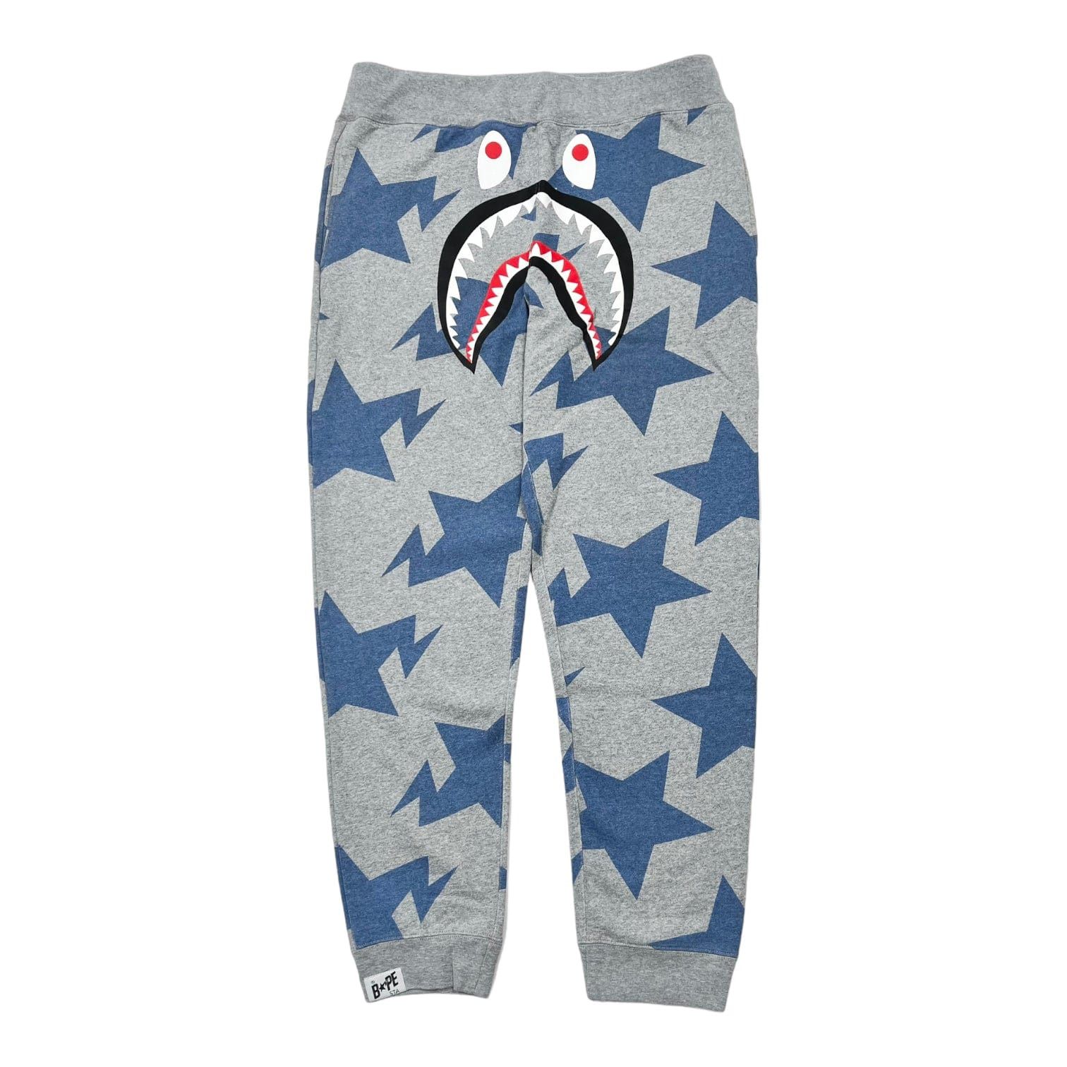 Bape Sta Shark Stars Logo Sweatpants Grey