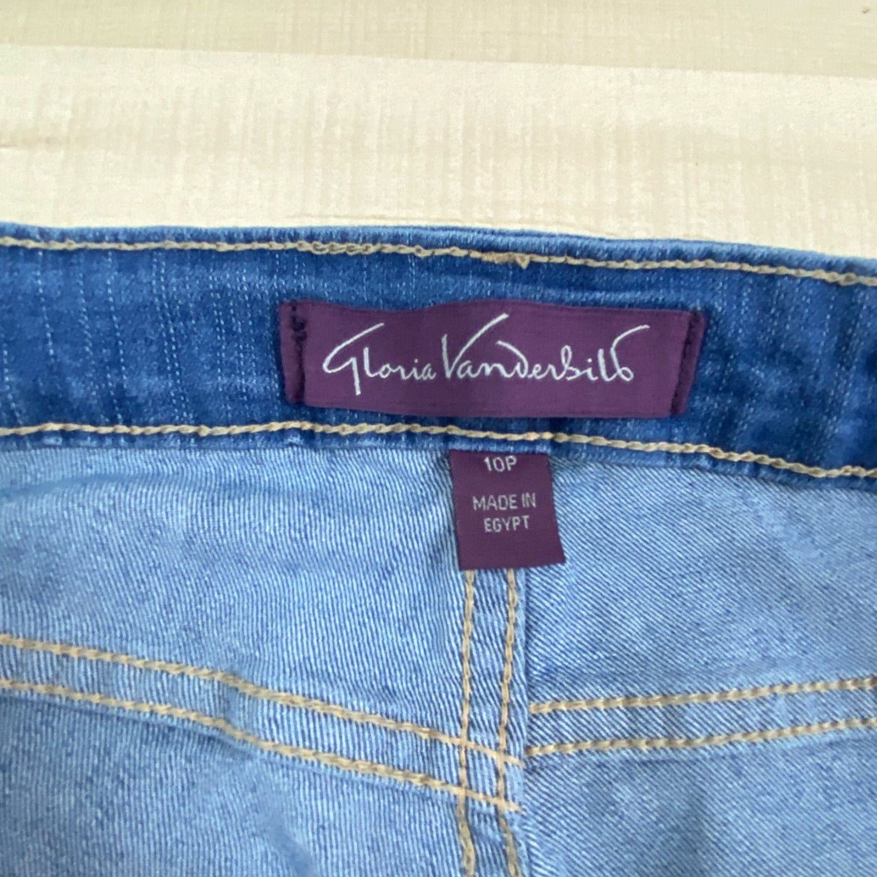 Gloria Vanderbilt Gloria Vanderbilt Womens Jeans Petite 10 Blue Cropped Button Fly Medium Wash Size 32" / US 10 / IT 46 - 4 Thumbnail