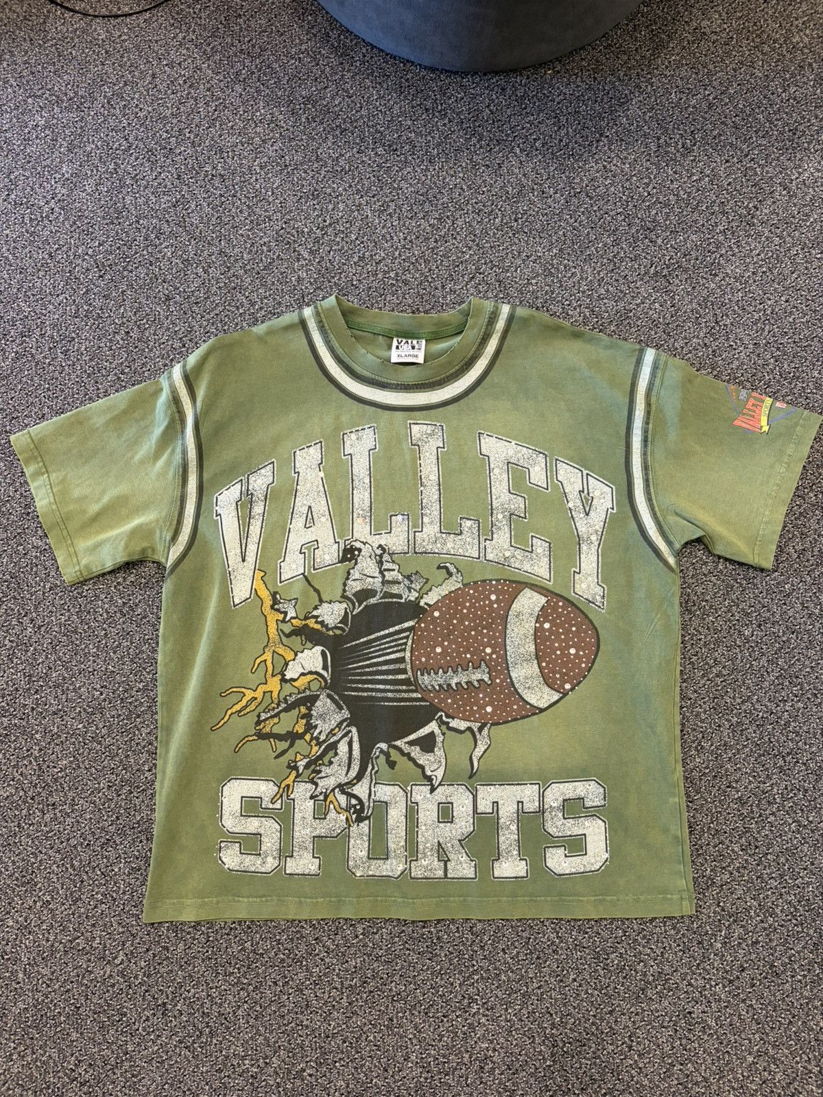 Vale Vale Football Rhinestone Tee Green Size US XL / EU 56 / 4 - 1 Thumbnail