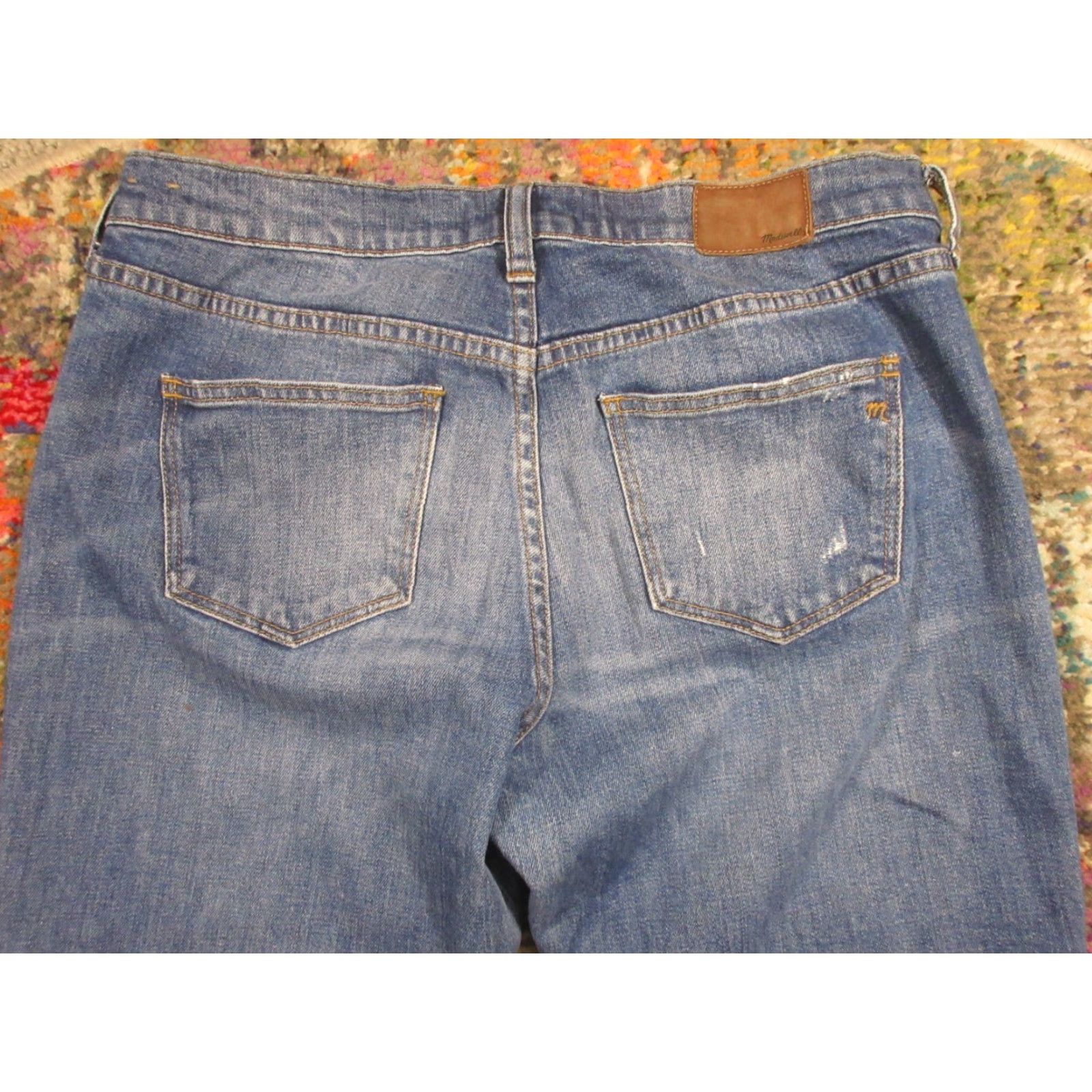 Madewell Madewell Slim Boyfriend Jeans 30x31 Stretch Denim Low Rise Distressed Blue Denim Jeans Womens Size 30" / US 8 / IT 44 - 5 Thumbnail