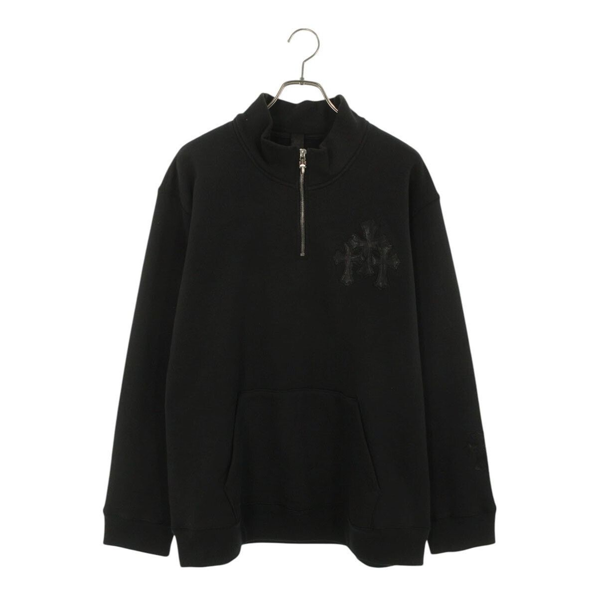 【超希少】Chrome Hearts Y NOT Cross Half Zip Chrome Hearts Y NOT Cross Patch Half Zip Sweatshirt