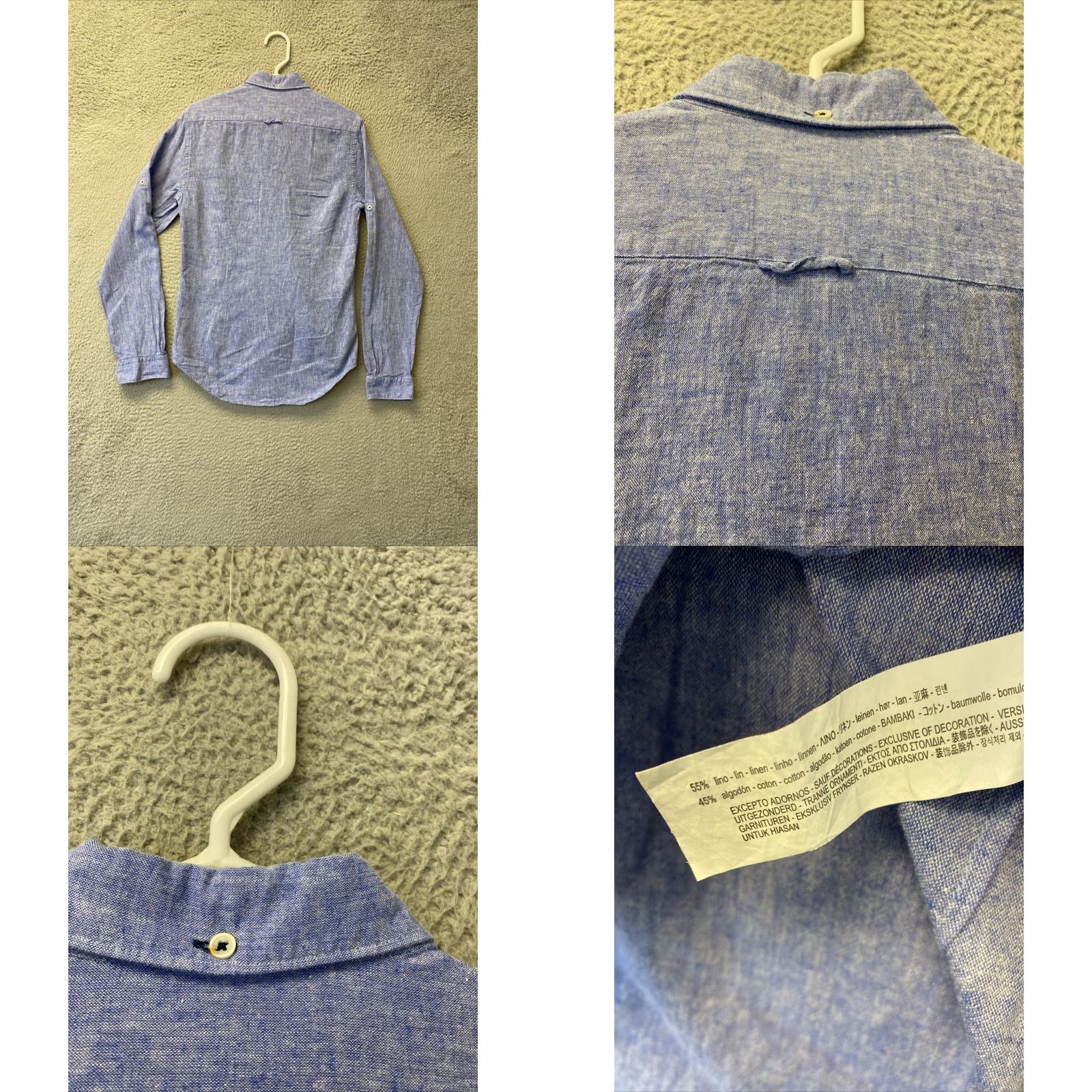 Zara Vintage Zara Men's Blue Cotton Long Sleeve Button-Down Shirt Small Regular Fit Mens Size US S / EU 44-46 / 1 - 8 Thumbnail