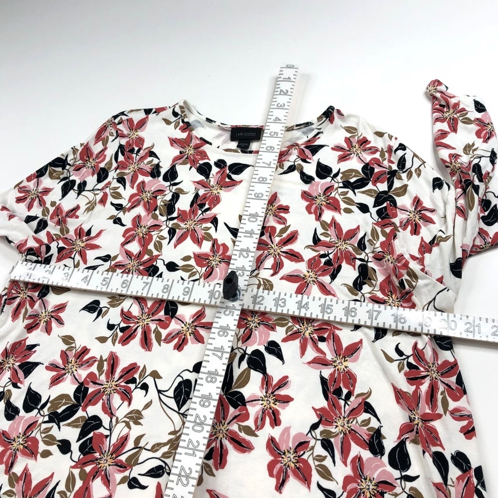 J. Jill J.Jill Wearever Collection XL Pullover Shirt All Over Print Floral White Womens Blouse Size XL / US 12-14 / IT 48-50 - 5 Thumbnail