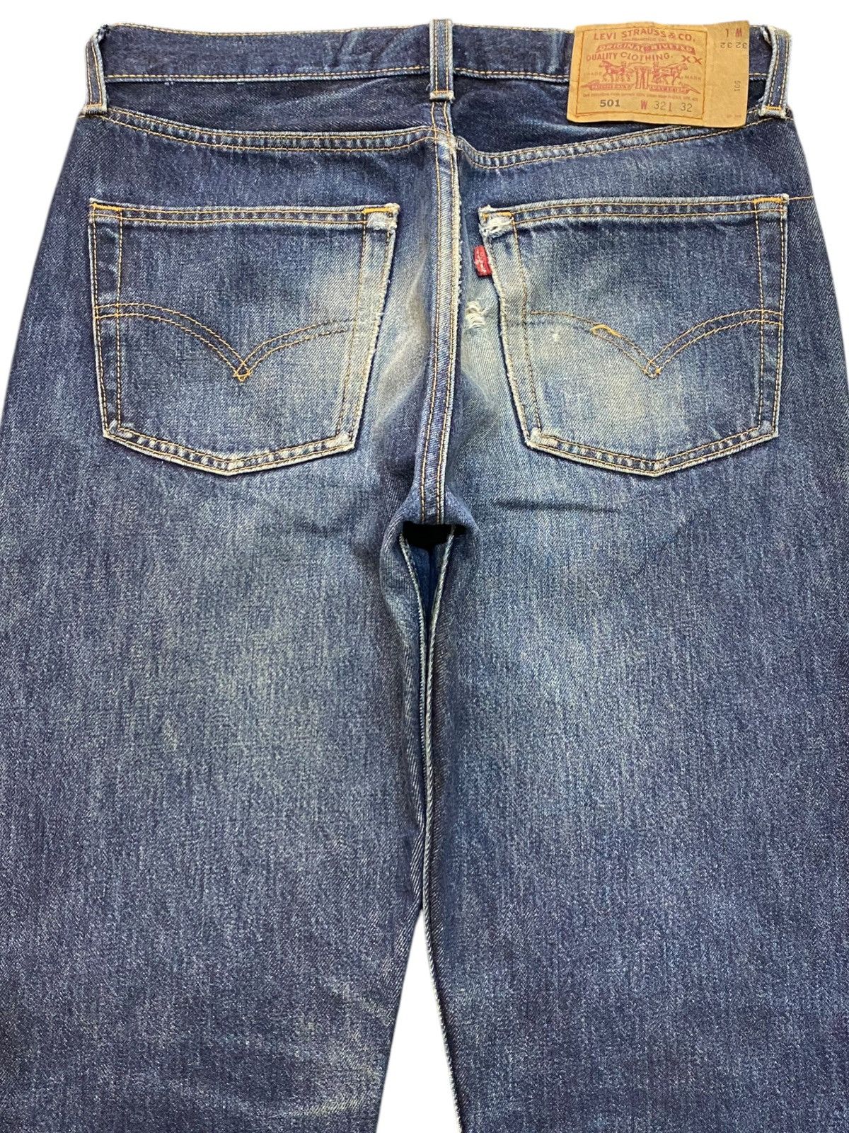 Levi's Vintage Clothing Vintage Japan Levis501 Y2K Blue Wash Distressed Loose Jeans Size US 31 - 4 Thumbnail