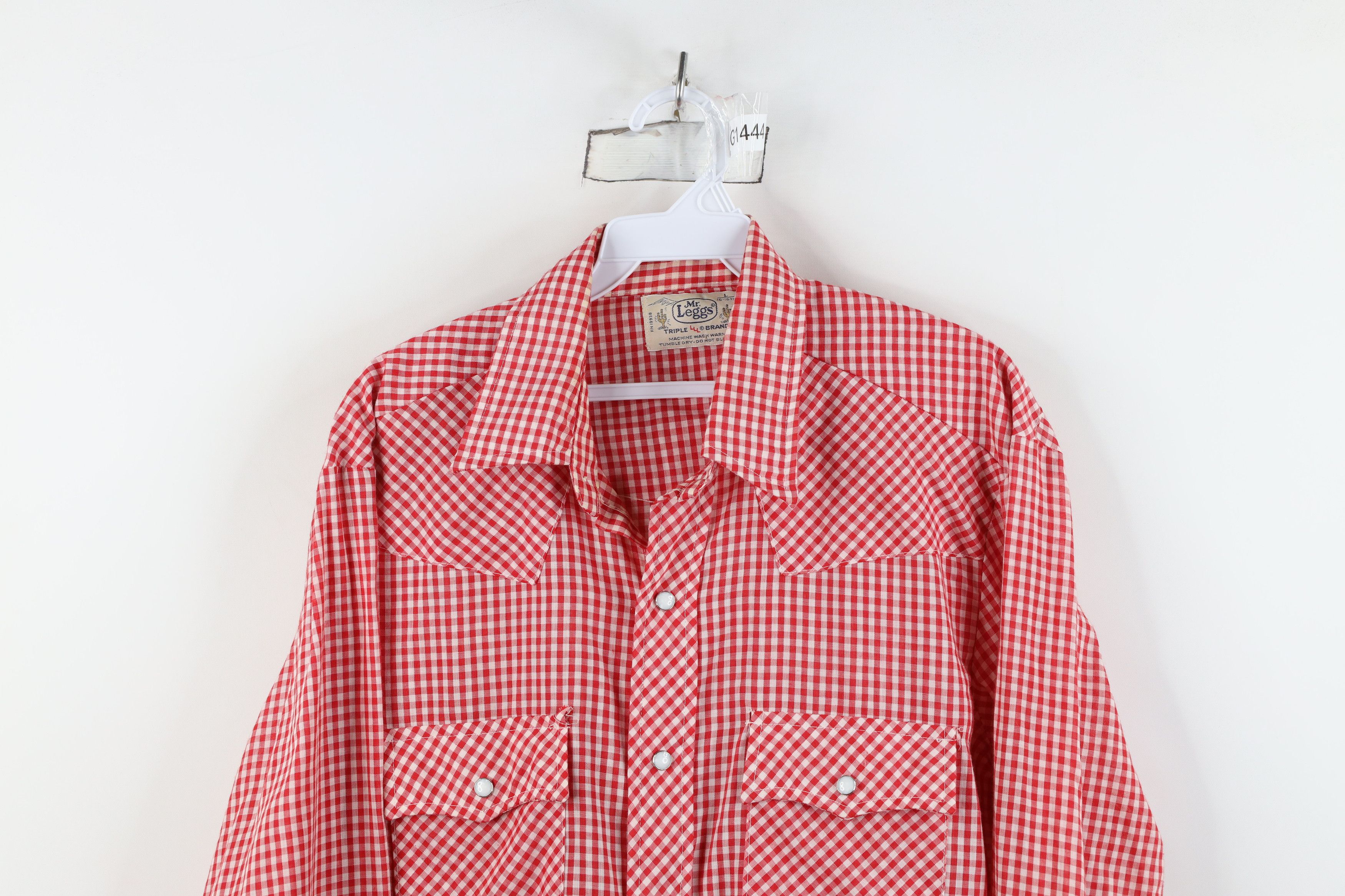 Vintage Vintage 70s Rockabilly Snap Button Shirt Gingham Plaid USA Size US L / EU 52-54 / 3 - 2 Thumbnail