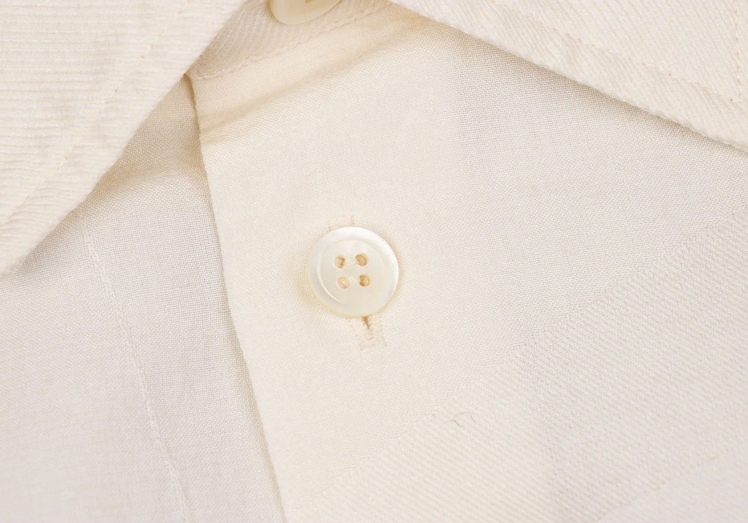Issey Miyake Multi-Line Jacquard Long Sleeve Shirt in Cream with Blue Size US M / EU 48-50 / 2 - 5 Thumbnail