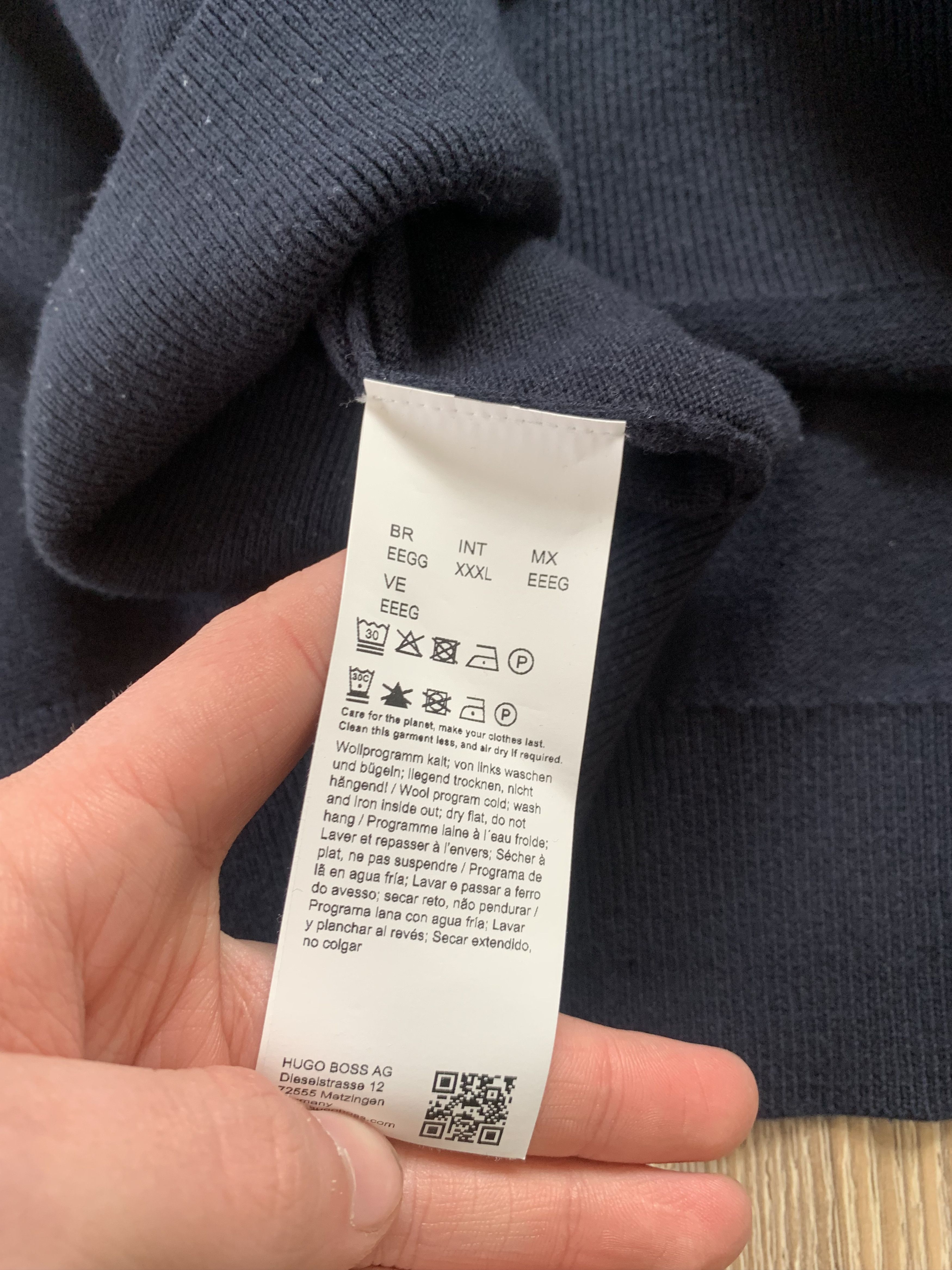 Hugo Boss Hugo Boss Navy Cotton–Cashmere Crewneck Sweater Size US XXL / EU 58 / 5 - 7 Thumbnail