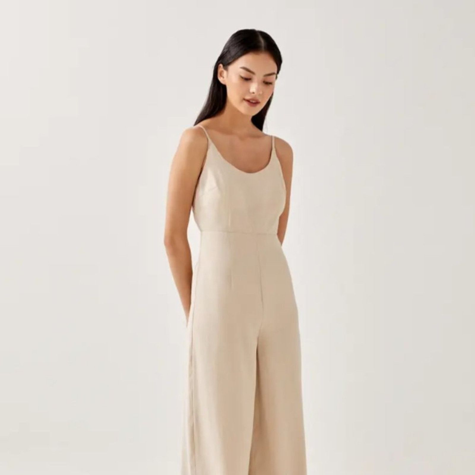 Other Love Bonito Beige Adriena Padded Strappy Back Jumpsuit Size 28" / US 6 / IT 42 - 8 Thumbnail
