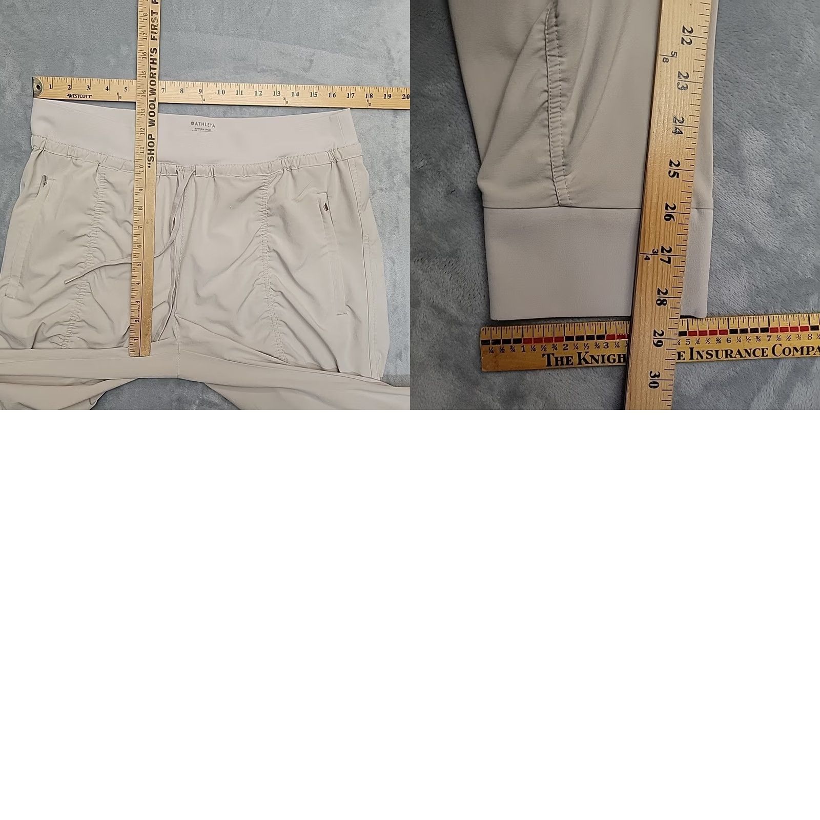 Athleta Athleta Attitude II Pant Womens 16 Beige Stretch Performance Jogger Comfort Easy Care Lightweight Spandex Polyester Solid 90s Sports USA Womens Size 38" / US 16 / IT 52 - 8 Thumbnail