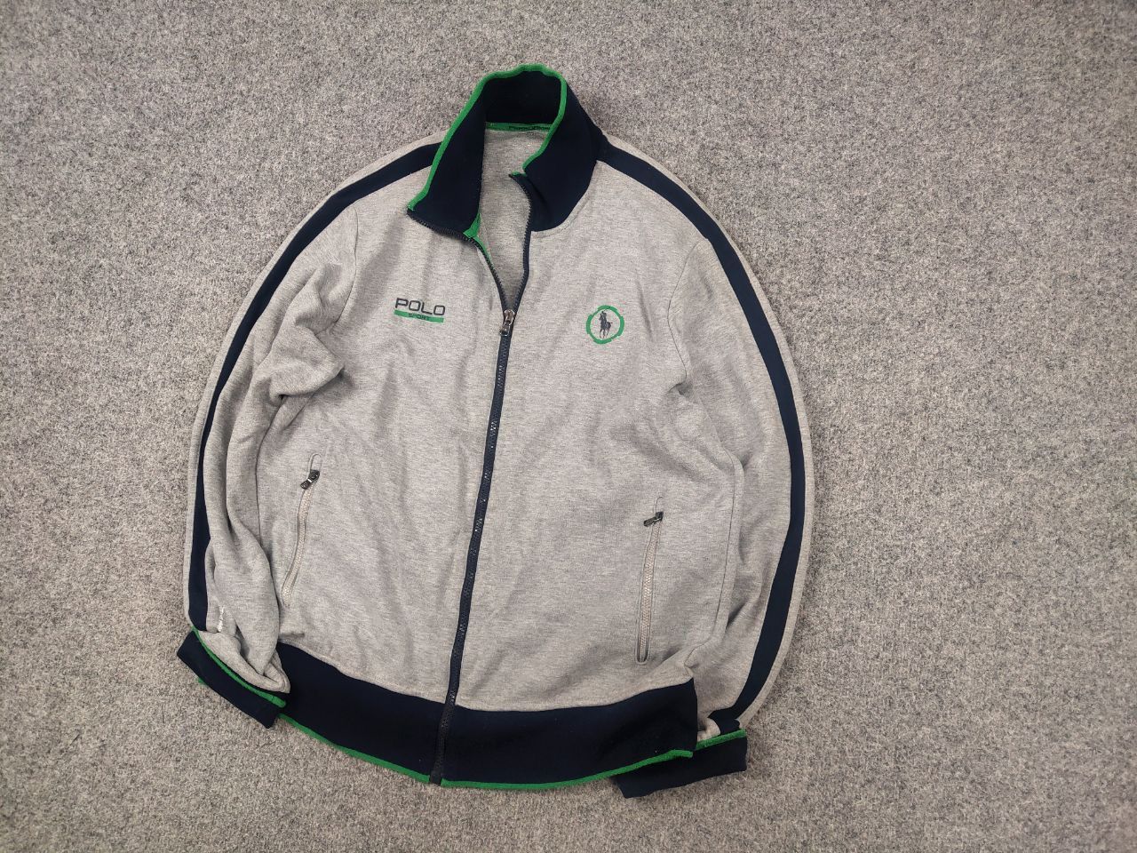 Polo Ralph Lauren Polo Sport Ralph Lauren Vintage Gray Logo Zip Track Jacket Size US L / EU 52-54 / 3 - 4 Thumbnail