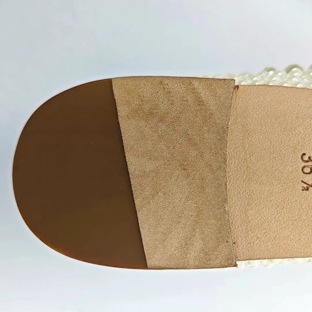 Jimmy Choo Jimmy Choo Square Toe Pearl Flat EU 36.5 Size US 6 / IT 36 - 4 Thumbnail