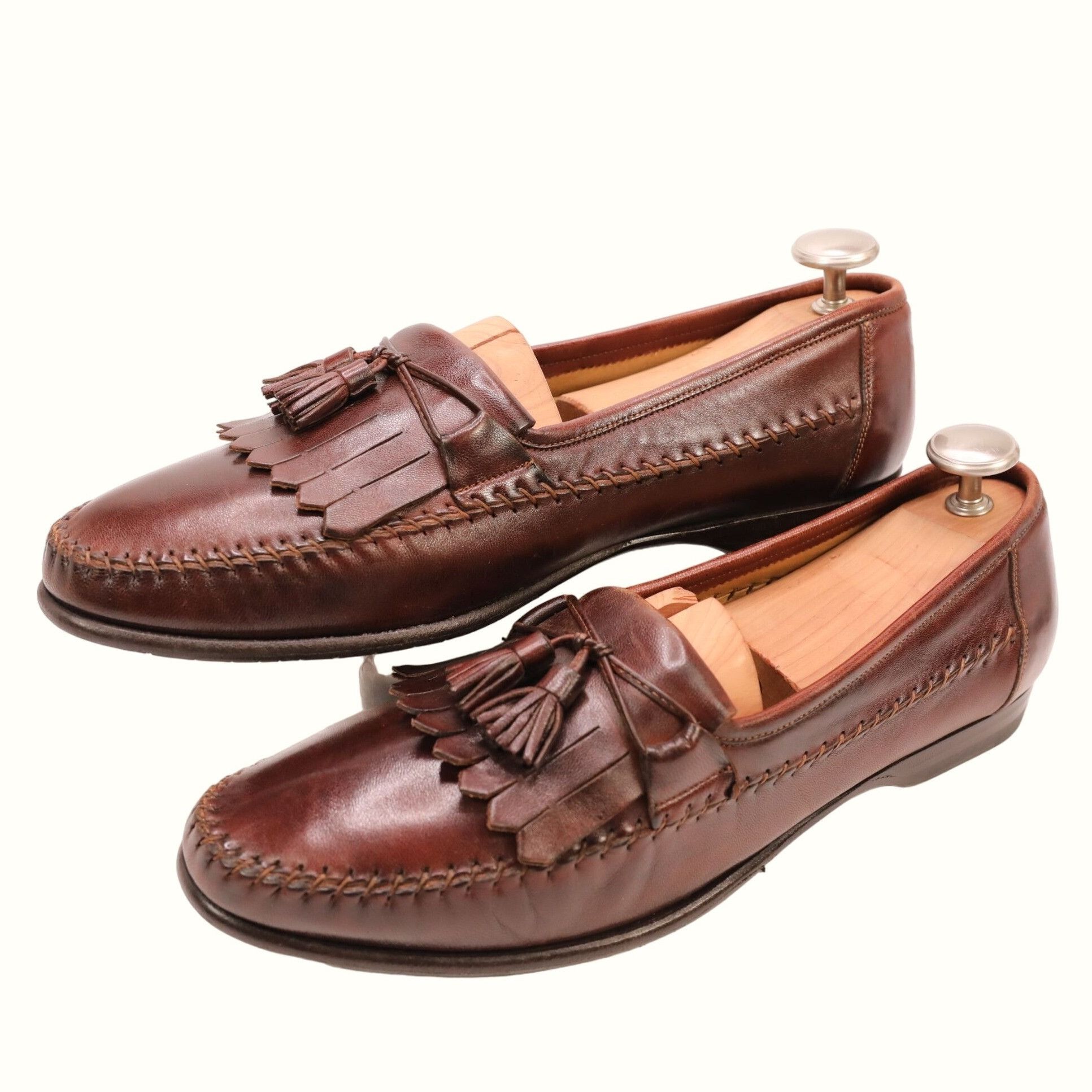 Santoni Santoni Italy Leather Tassel Loafer Brown Moccasins Men 11.5 Size US 11.5 / EU 44-45 - 7 Thumbnail