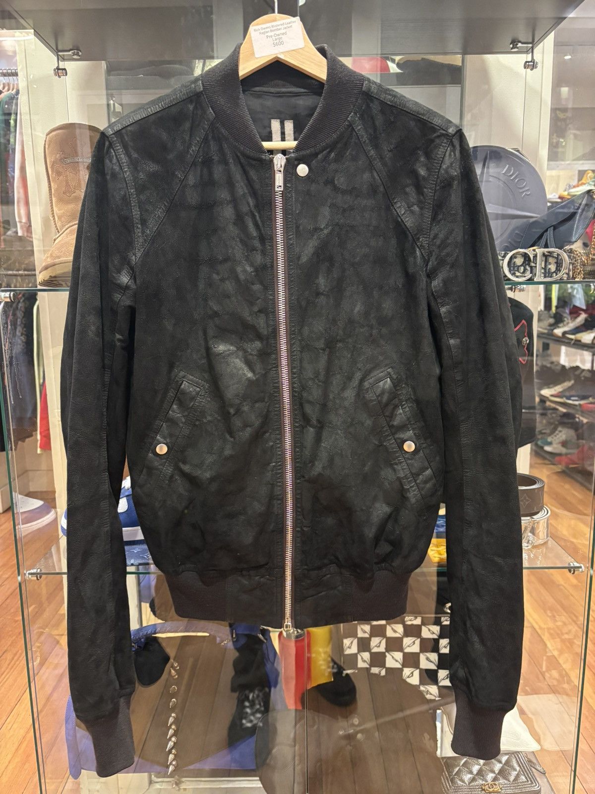 Pre-owned Rick Owens Rick Owen's Blistered Raglan Bomber Jacket In Black