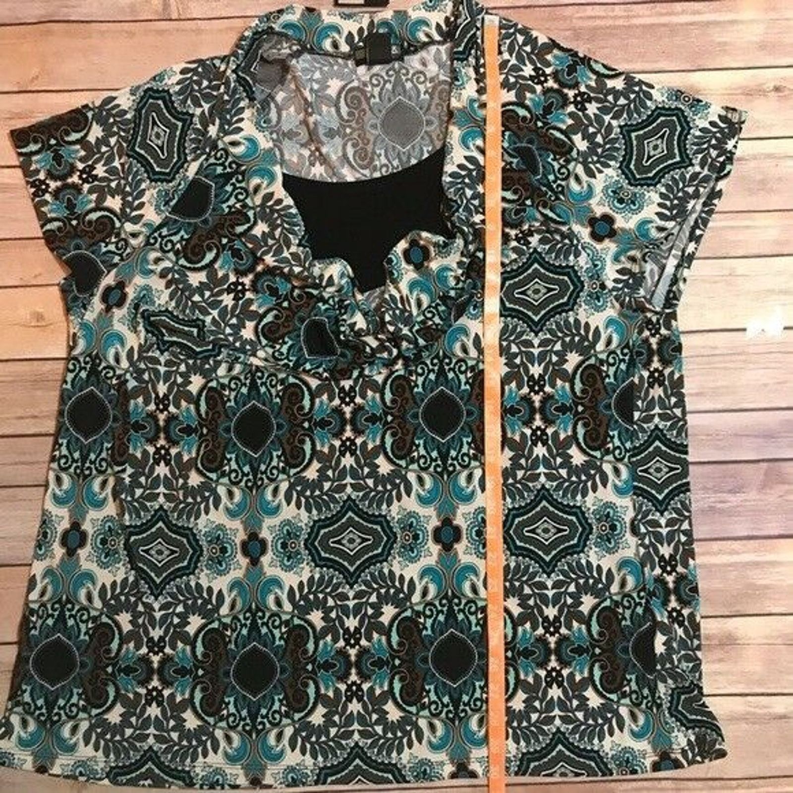 Other JTB Woman Blue Brown Teal Paisley Drape Top 26/28 NEW NWT Size 4XL / US 24-26 - 5 Thumbnail