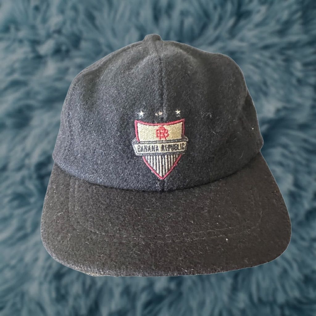 Banana Republic VINTAGE Banana Republic Cabinwear Hat Cap Men’s Blue Wool Buckle One Size Wool Made In USA Baseball Cap 90s Retro Men’s Size ONE SIZE - 1 Thumbnail