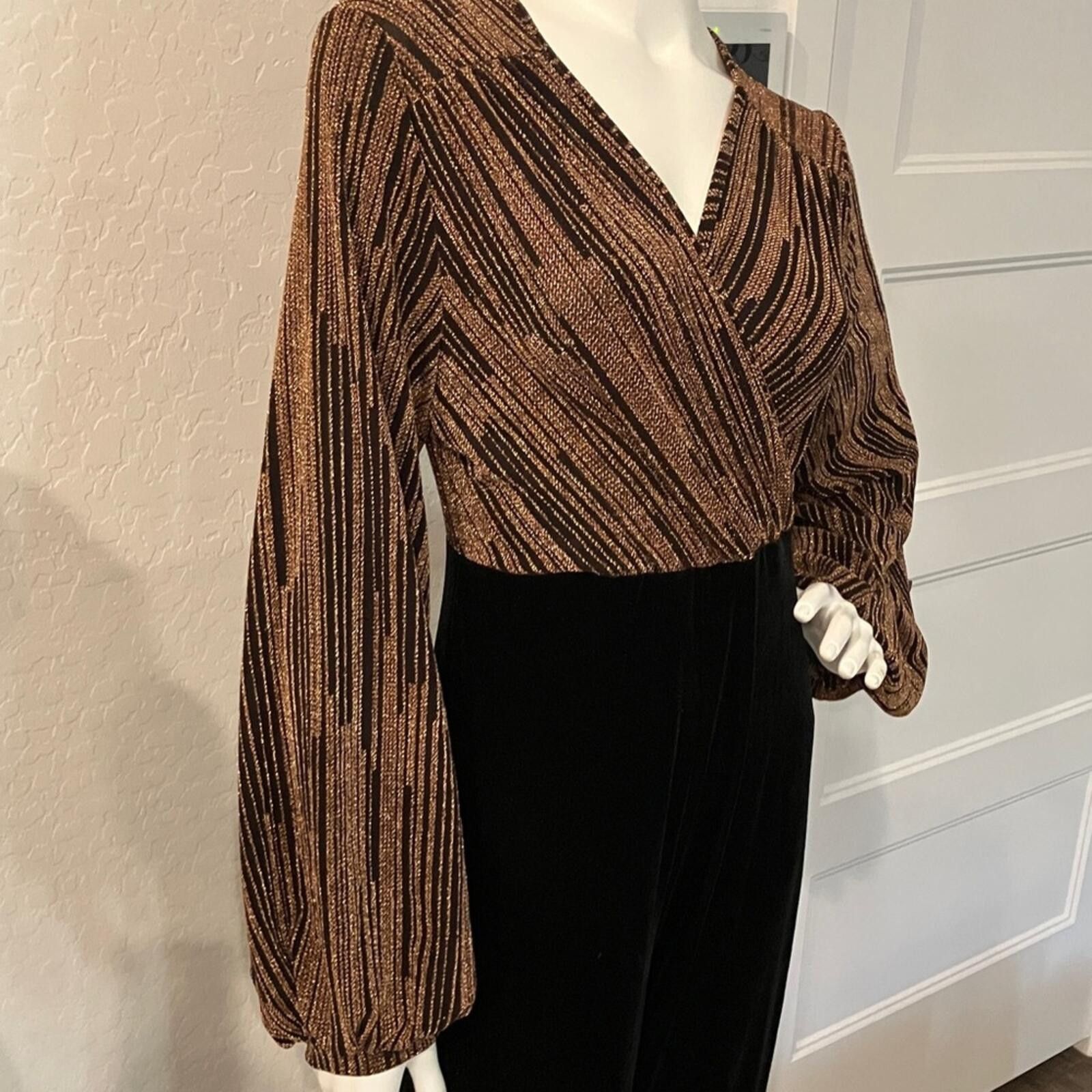 Shein SHEIN Black and Brown Striped Jumpsuit Size 36" / US 14 / IT 50 - 3 Thumbnail