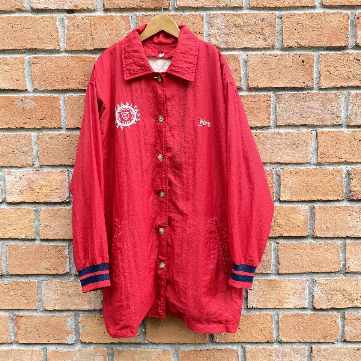 DKNY DKNY Red Button-Up Coach Jacket with Crest Size US S / EU 44-46 / 1 - 1 Thumbnail