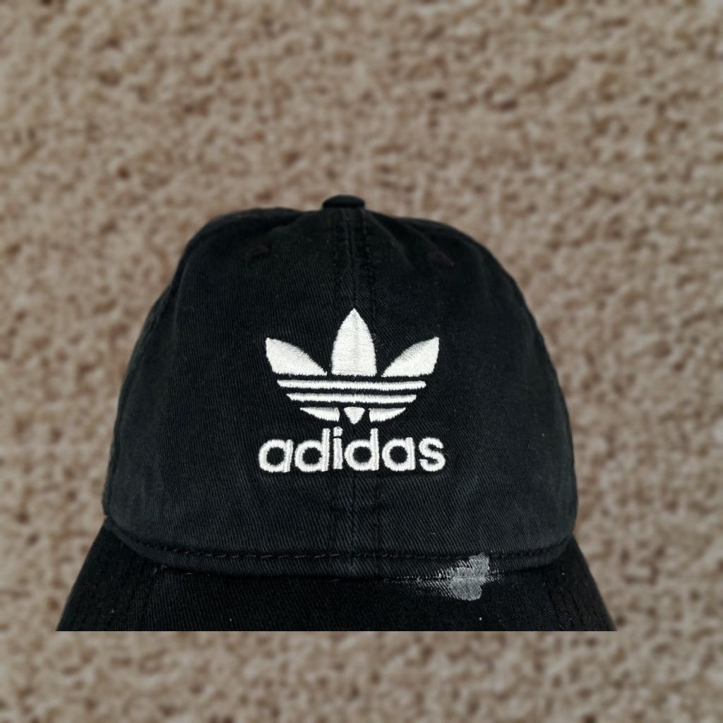 Adidas Adidas Hat Cap Strap Back Womens One Size Black Embroidered 3 Stripes Cotton Size ONE SIZE - 1 Thumbnail