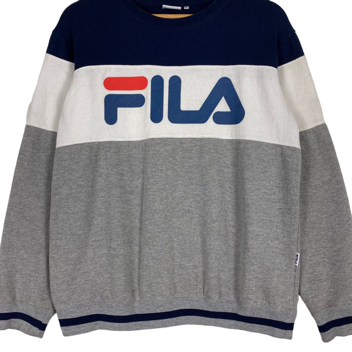 Fila × Japanese Brand Vintage Fila Colour Block Big Logo Crewneck Sweatshirt Size US M / EU 48-50 / 2 - 5 Thumbnail