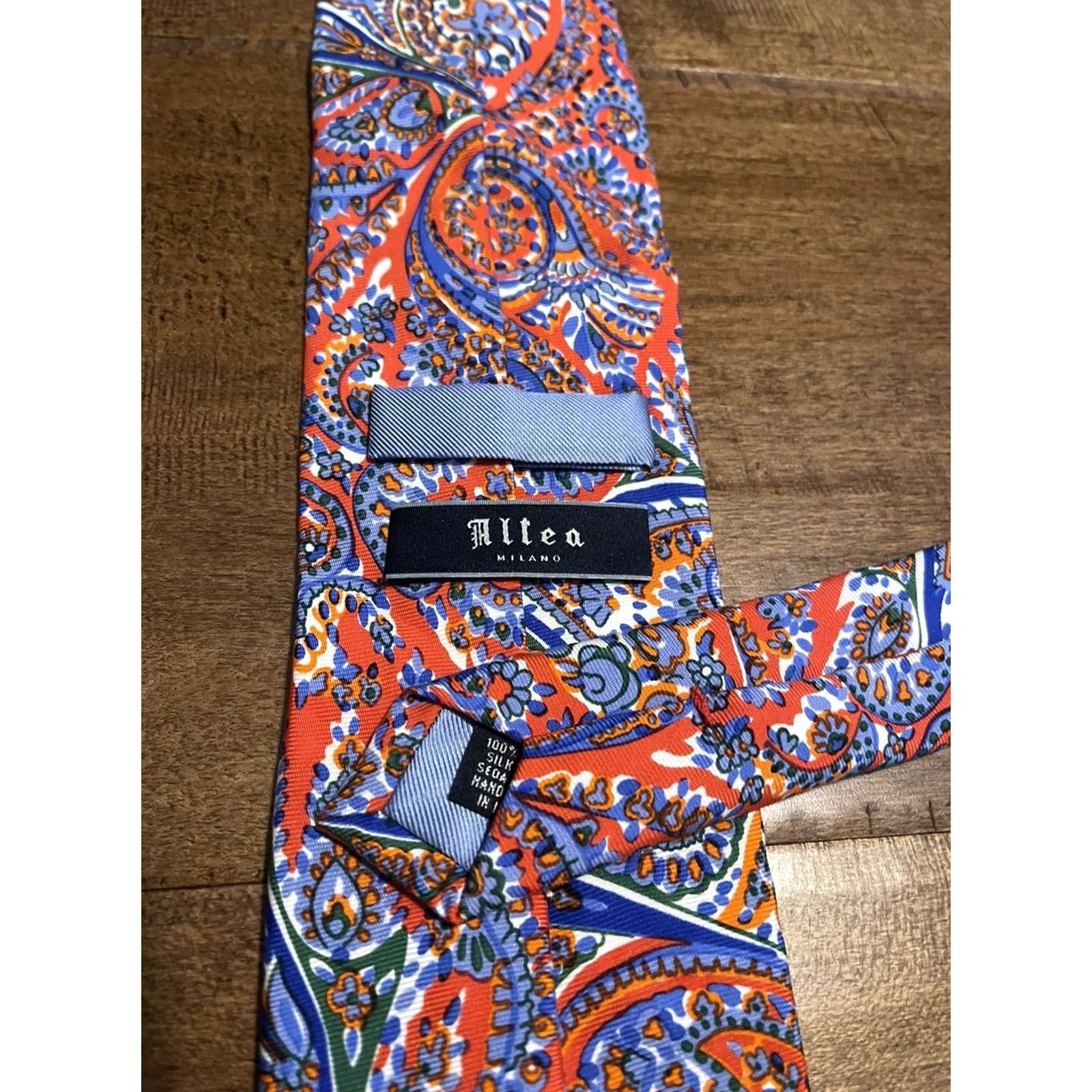 Altea Altea Designer Neck Tie Silk Paisley Pastel Watercolor Style Made in Italy Men's Size ONE SIZE - 3 Thumbnail