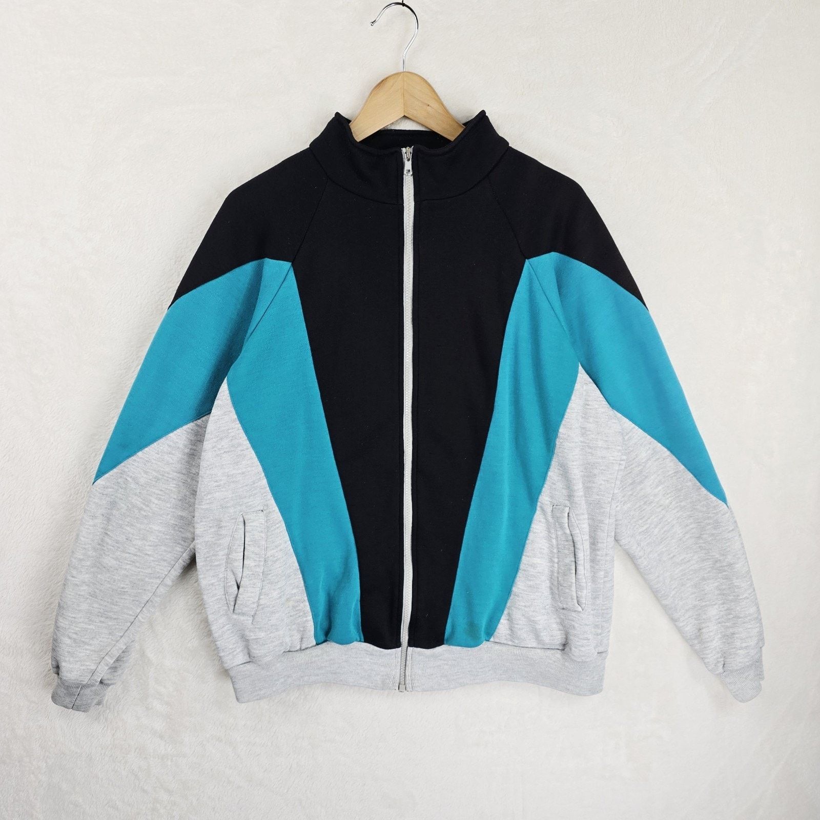 Other Vintage Track Jacket Mens Large Zip Up Sweatshirt Gray Black Size US L / EU 52-54 / 3 - 2 Thumbnail