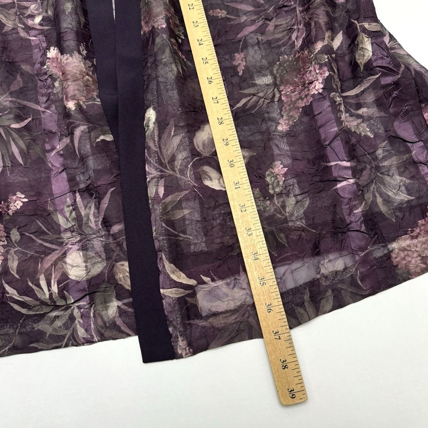 Vintage VINTAGE R&M Richards by Karen Kwong Womens Petite 22WP Purple Floral Sheer Jacket Shirt Size 3XL / US 20-22 - 4 Thumbnail