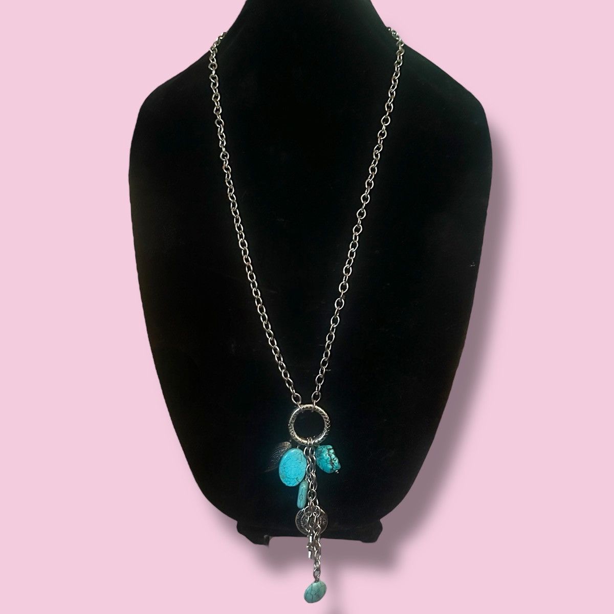 Other Long silver tone turquoise tassel necklace Size ONE SIZE - 2 Thumbnail