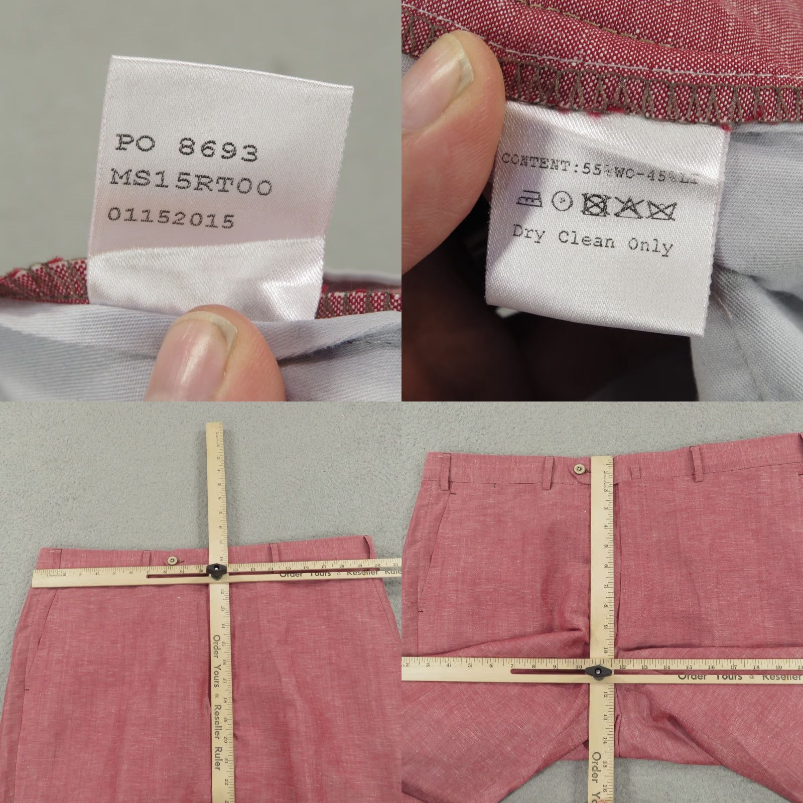 Peter Millar Peter Millar Pants Men 40x26 Red Linen Wool Flat Front Trousers VBC Golf Slacks Dress Pants Wide-Leg 5-Pocket Inseam 26" Regular Mens Size US 40 / EU 56 - 8 Thumbnail