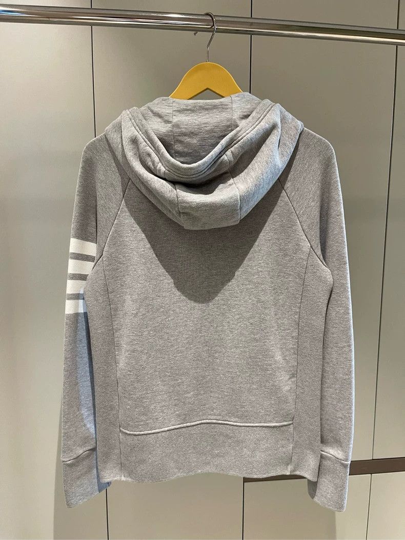 Thom Browne Thom browne Gray classic four-striped zipper hoodie jacket Size US S / EU 44-46 / 1 - 2 Thumbnail