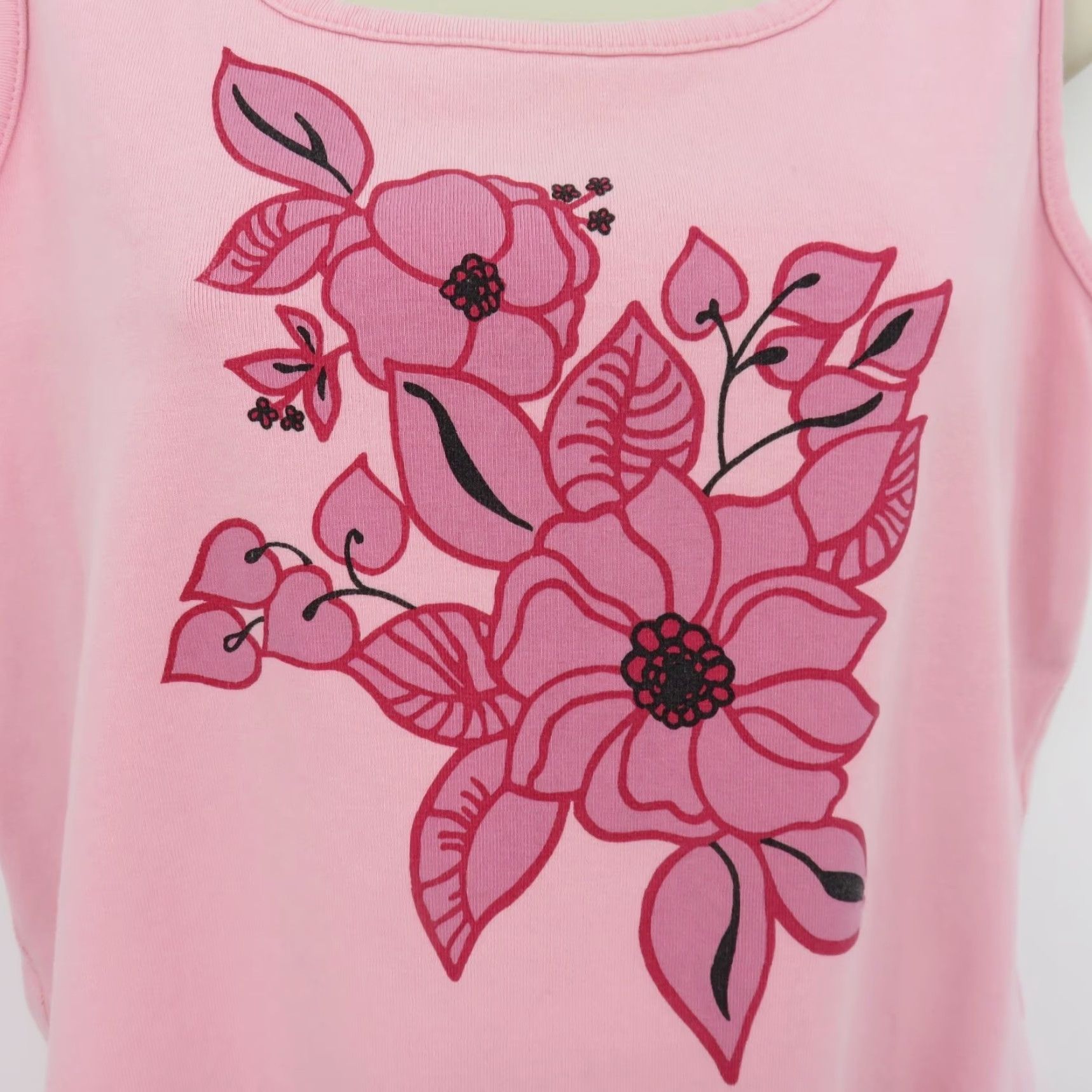 Pinko VINTAGE Relativity Women's Tank Top Pink Floral Square Neck Sleeveless Cotton Blend M Size M / US 6-8 / IT 42-44 - 3 Thumbnail