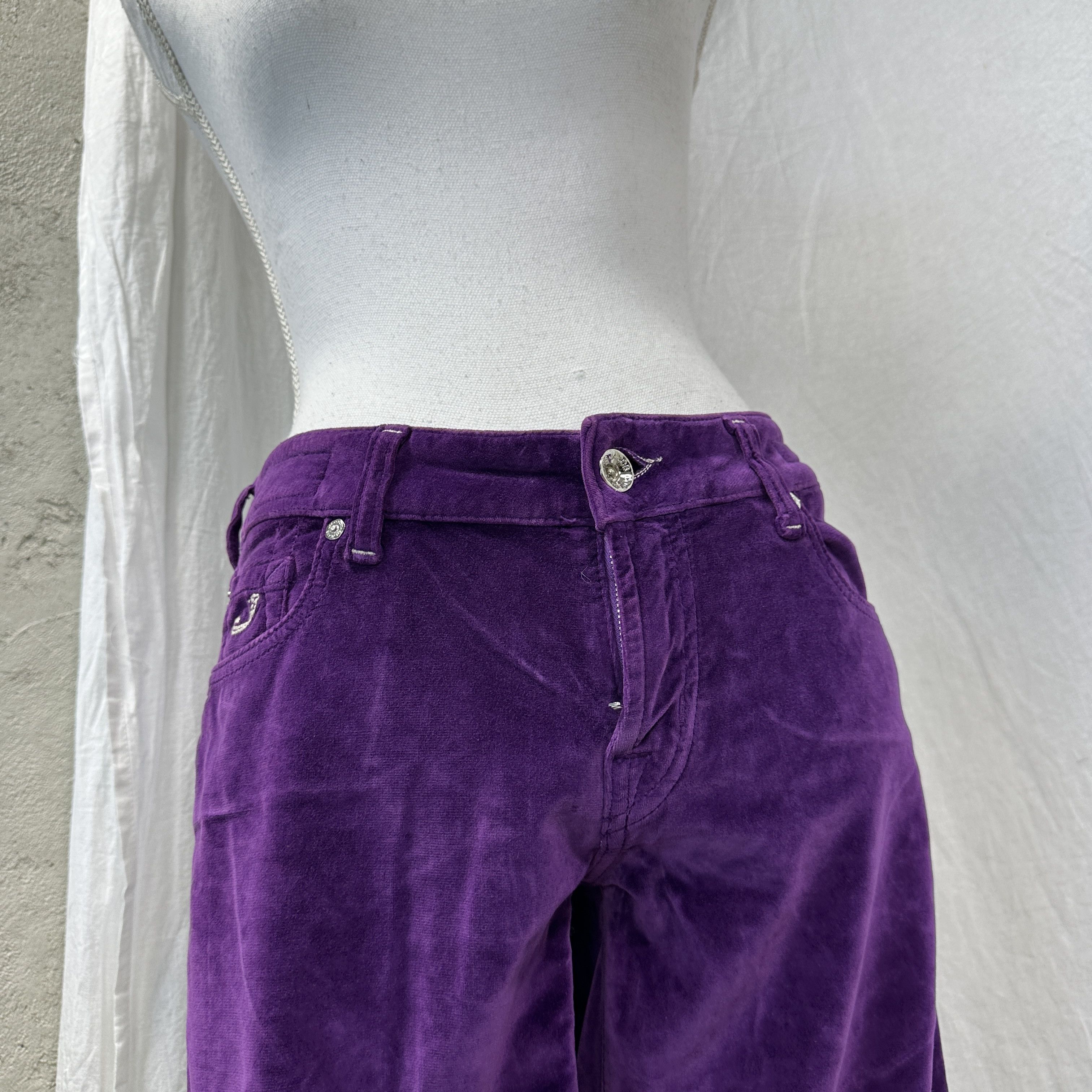 Jacob Cohen Vintage Avant Garde Velvet Purple Jakob Cohen Pants Y2K Size 29" - 8 Thumbnail