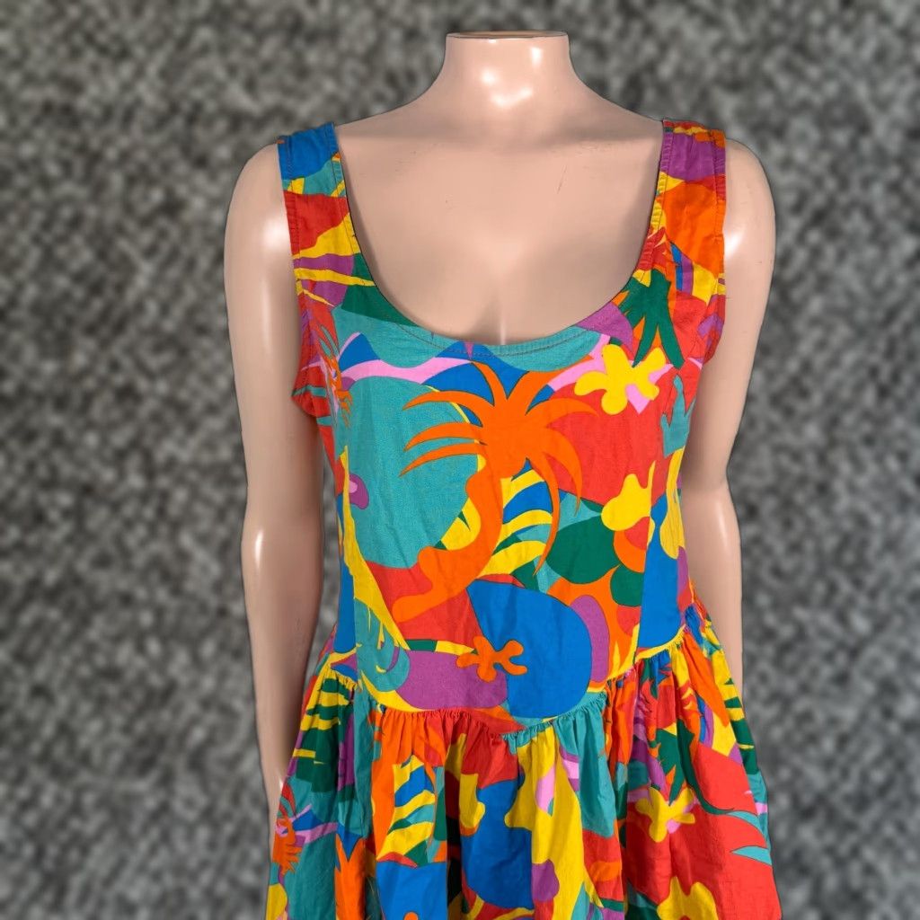 Nooworks Women's Dress M Stretch Floral Cotton Tropico Tropical Pockets V5