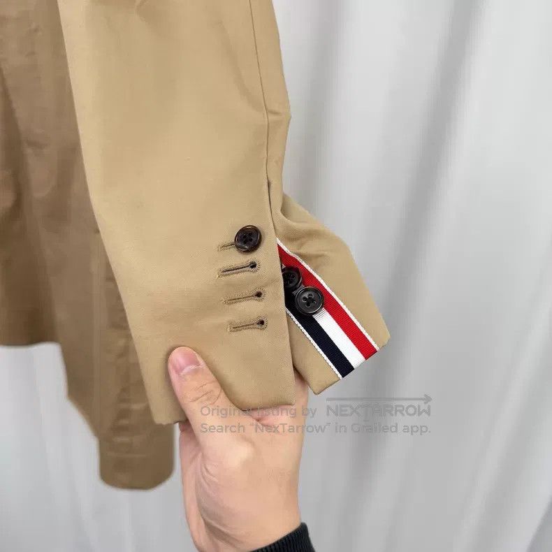 Song For The Mute SONG FOR THE MUTE Khaki striped trench coat Size US XS / EU 42 / 0 - 4 Thumbnail