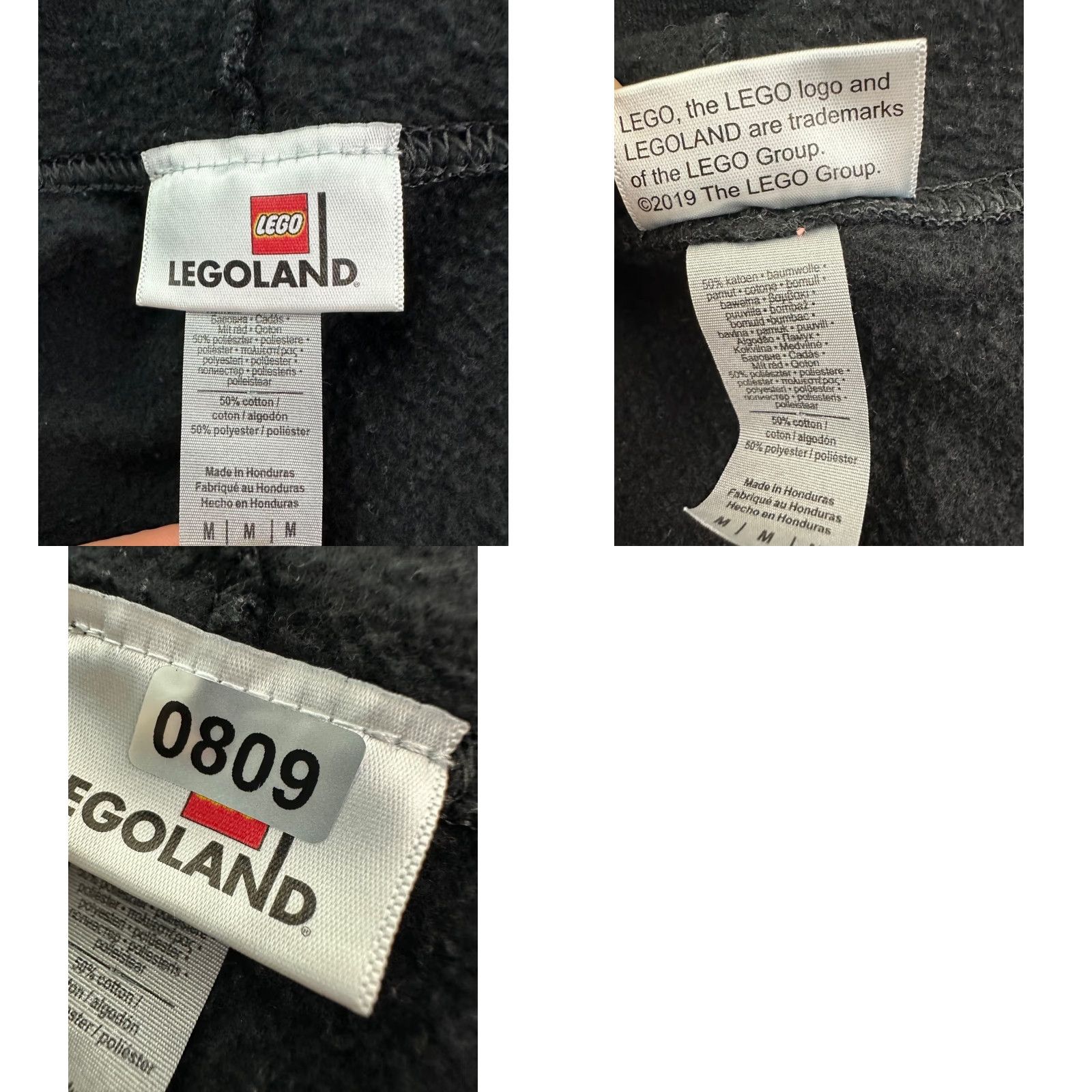 LEGO LEGO Legoland Hoodie Unisex Medium Black Full Zip Shirt Sweatshirt Size US M / EU 48-50 / 2 - 8 Thumbnail