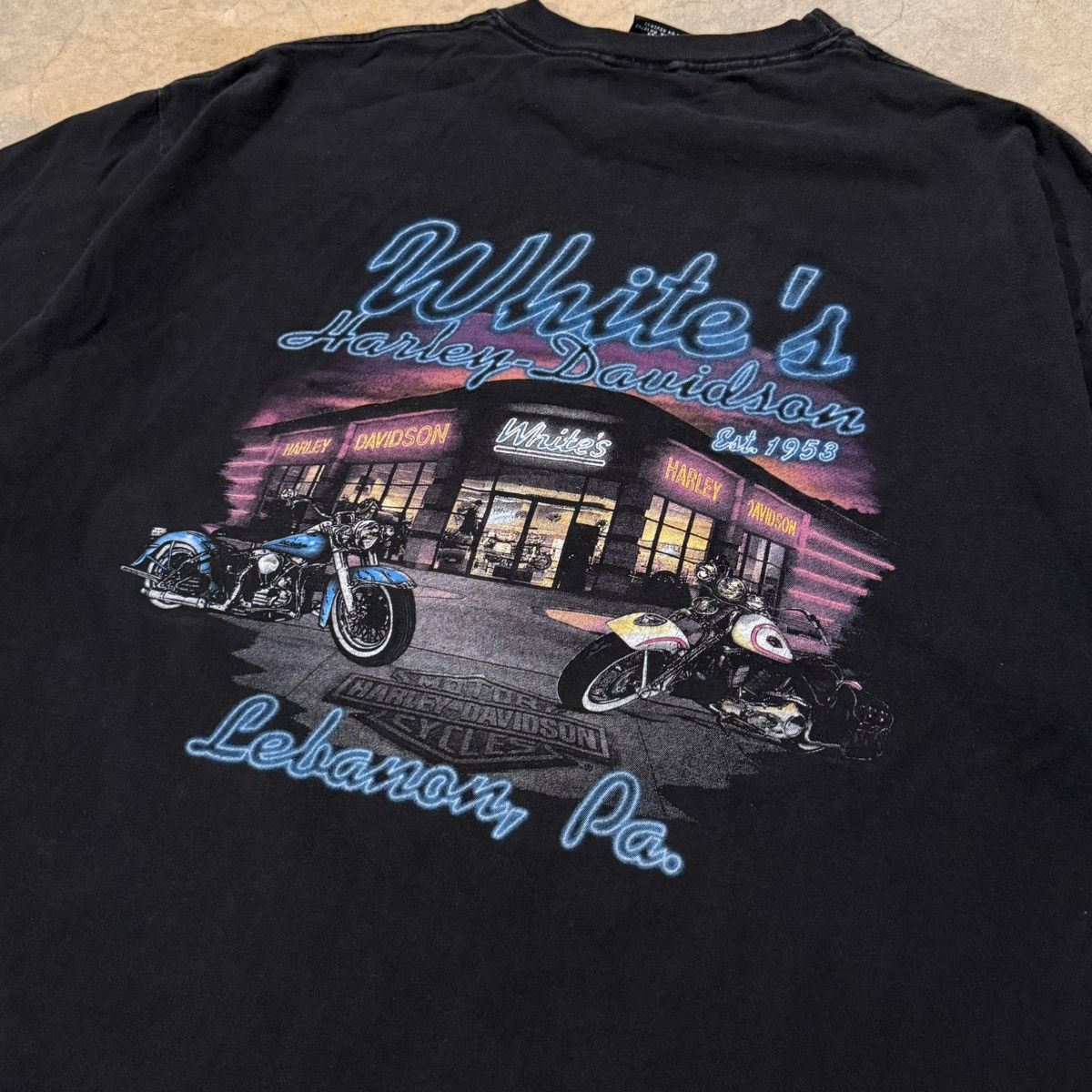 Harley Davidson Vtg 1990s Faded Harley Davidson Racing Biker Tee ERD Grunge Size US XL / EU 56 / 4 - 8 Thumbnail