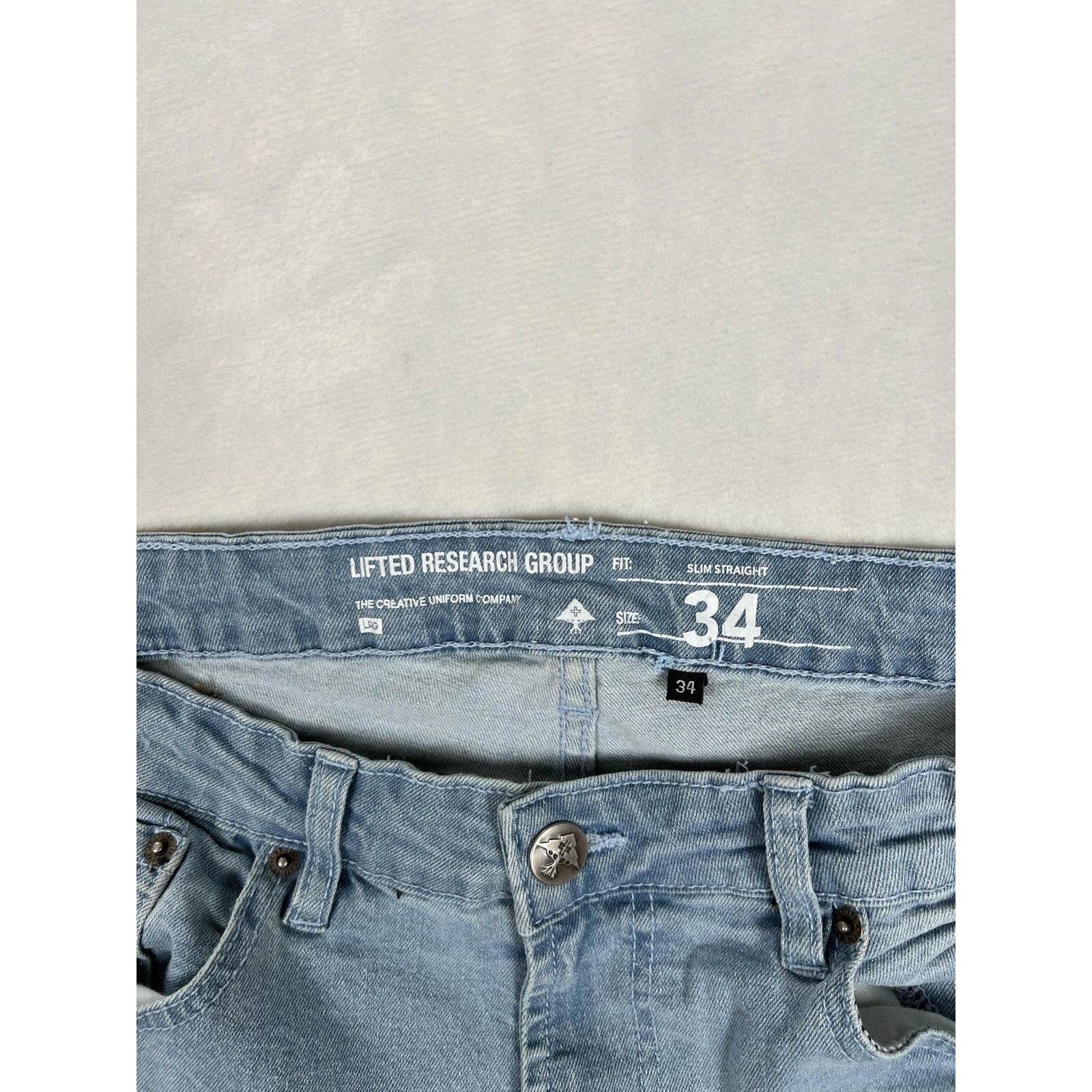 LRG Vintage LRG Jeans Mens 34x30 Light Wash Blue Slim Straight D Size US 34 / EU 50 - 5 Thumbnail