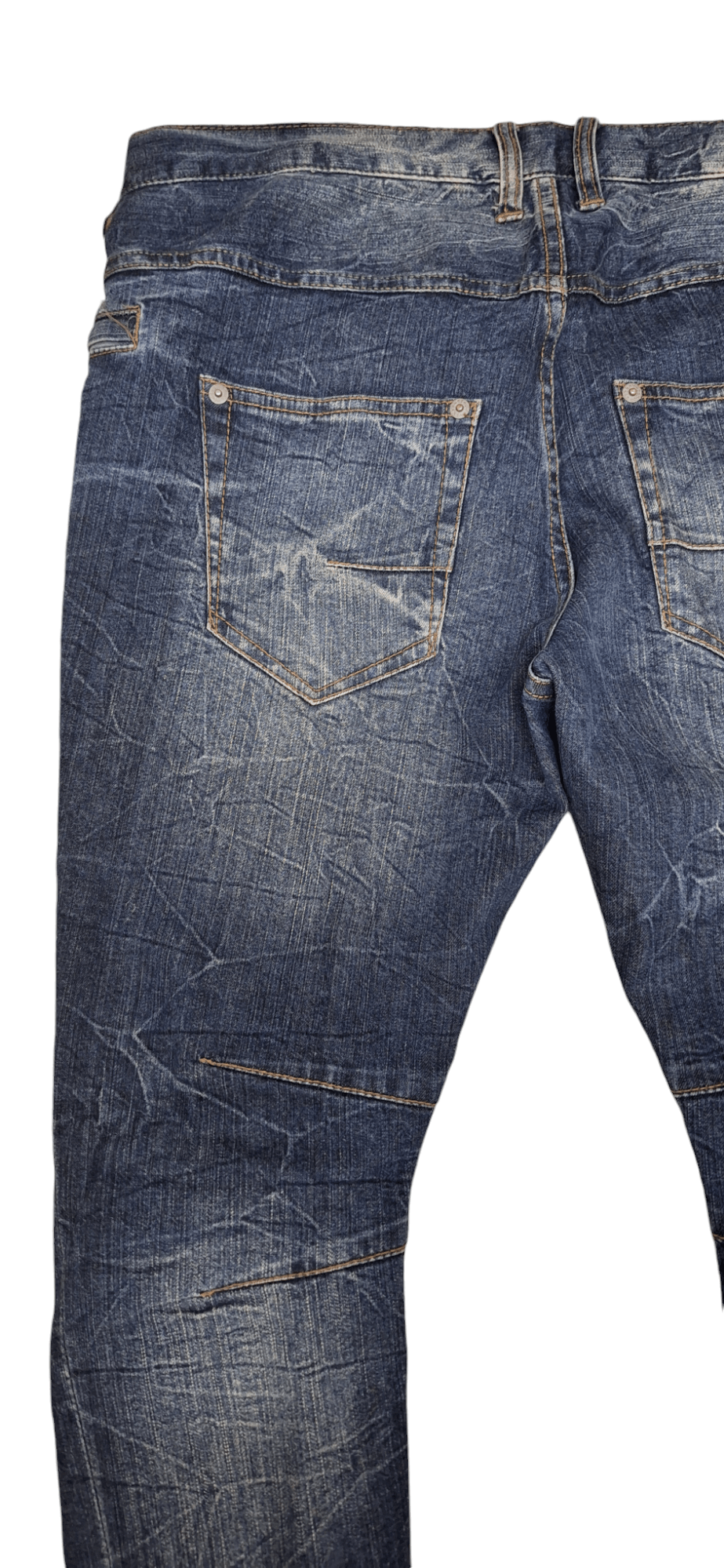 5351 POUR LES HOMMES × Le Grande Bleu (L.G.B.) 5351 Pour Les Femmes Zipper Whiskered Jeans Size 33" - 11 Thumbnail