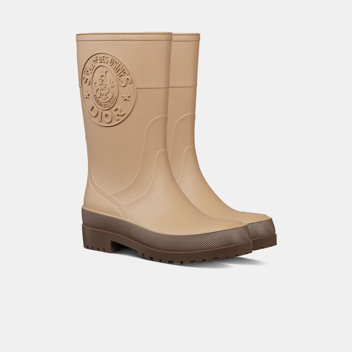 Dior o1bcso1str0225 Diorunion Rain Boot in Beige/Brown Size US 10 / IT 40 - 2 Thumbnail
